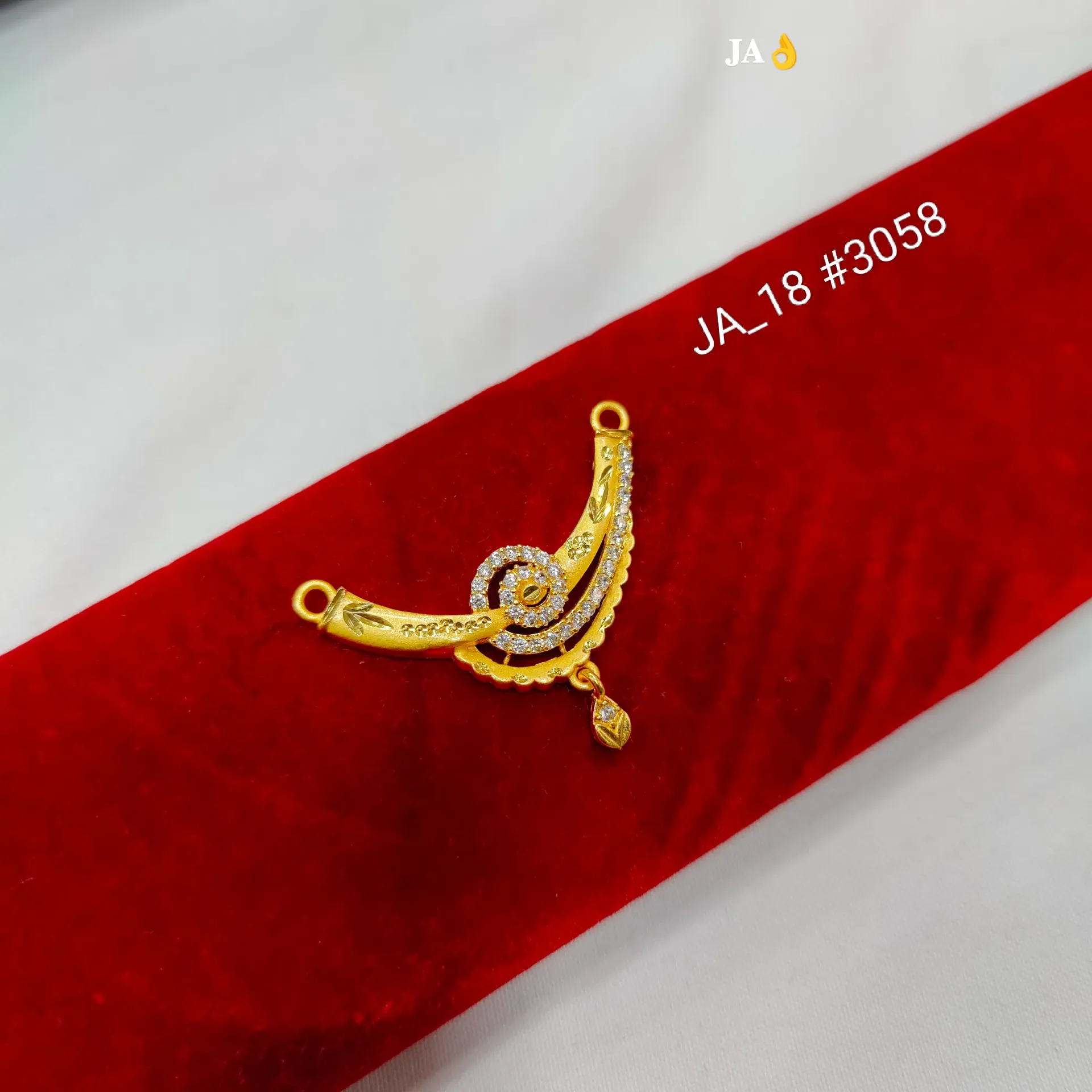 1 Gram Gold Plated Traditional Stone Pendant Connector Charm DN-3058