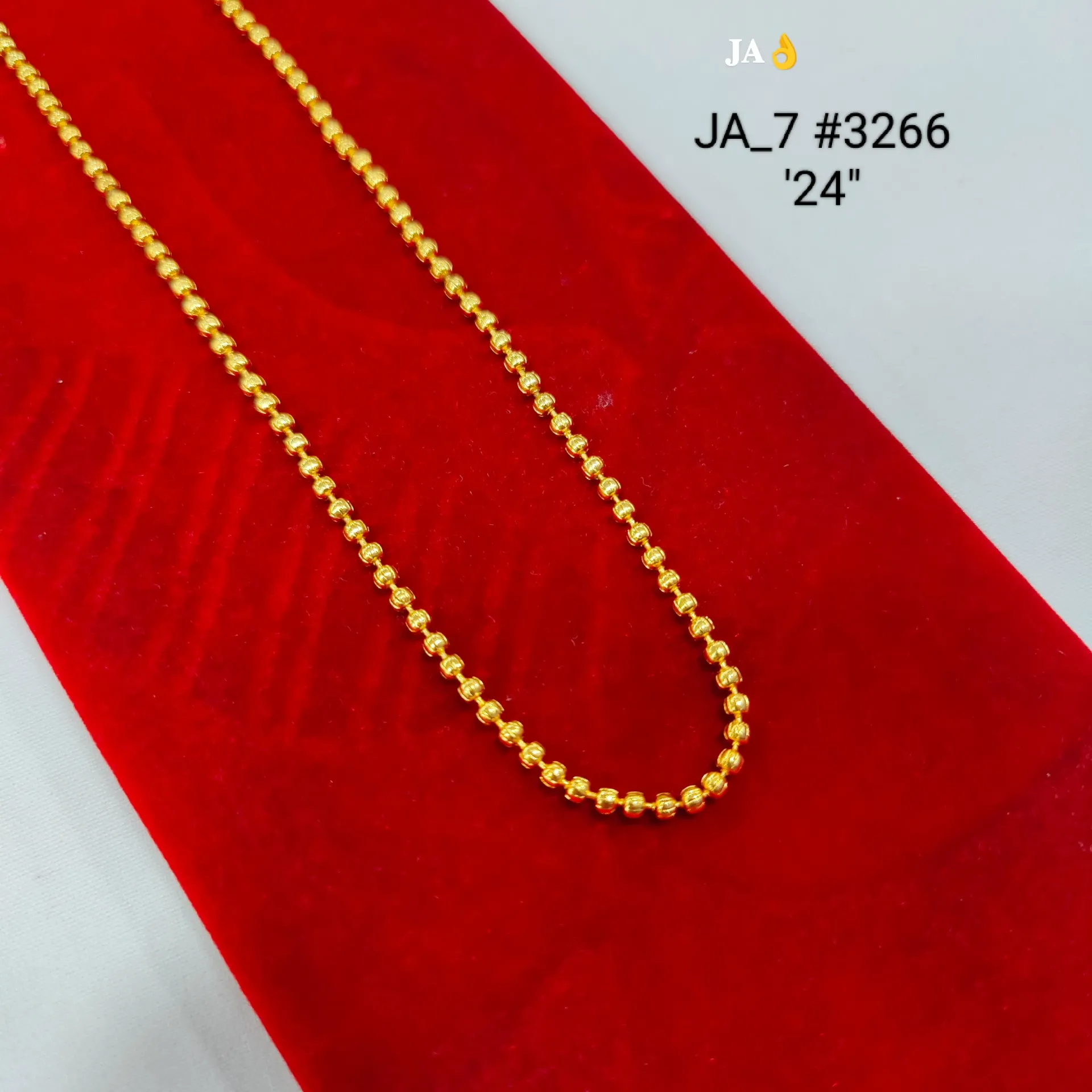 1 Gram Gold Plated Traditional Beaded Chain DN-3266
