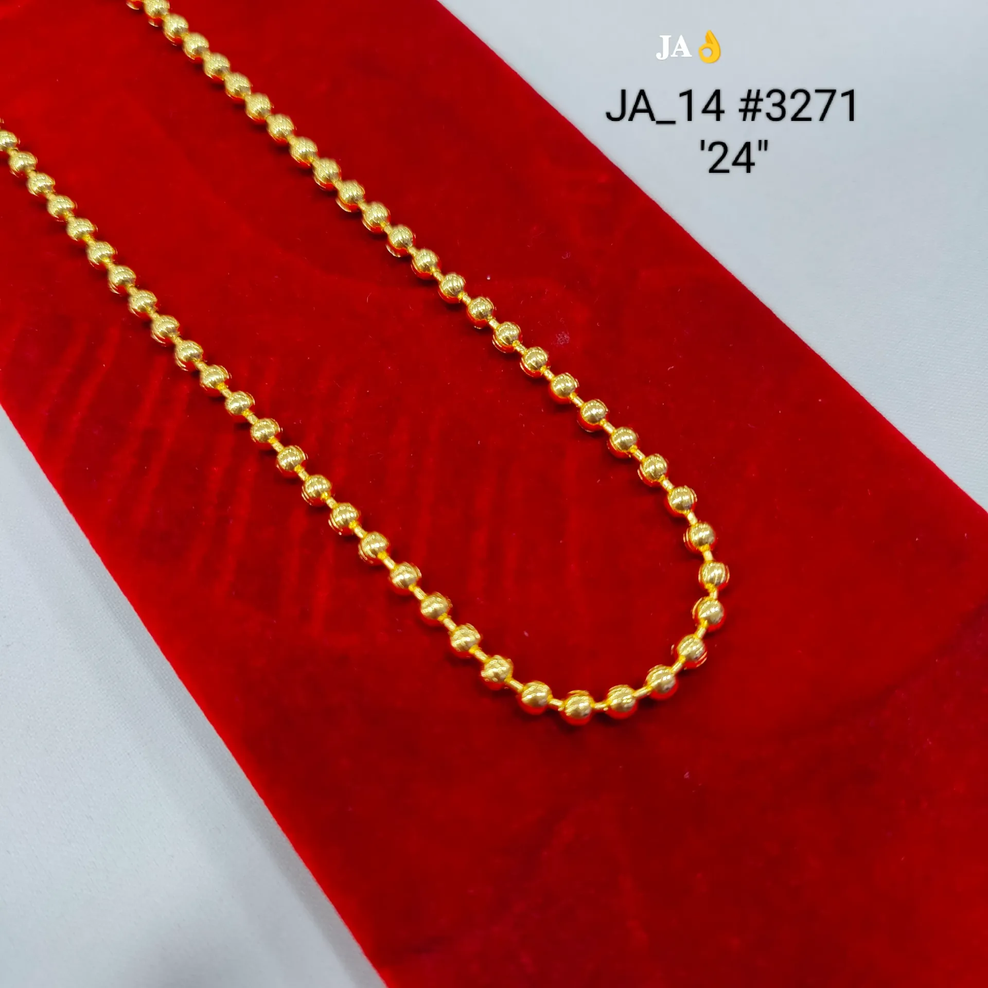 1 Gram Gold Plated Traditional Gold Bead Chain DN-3271