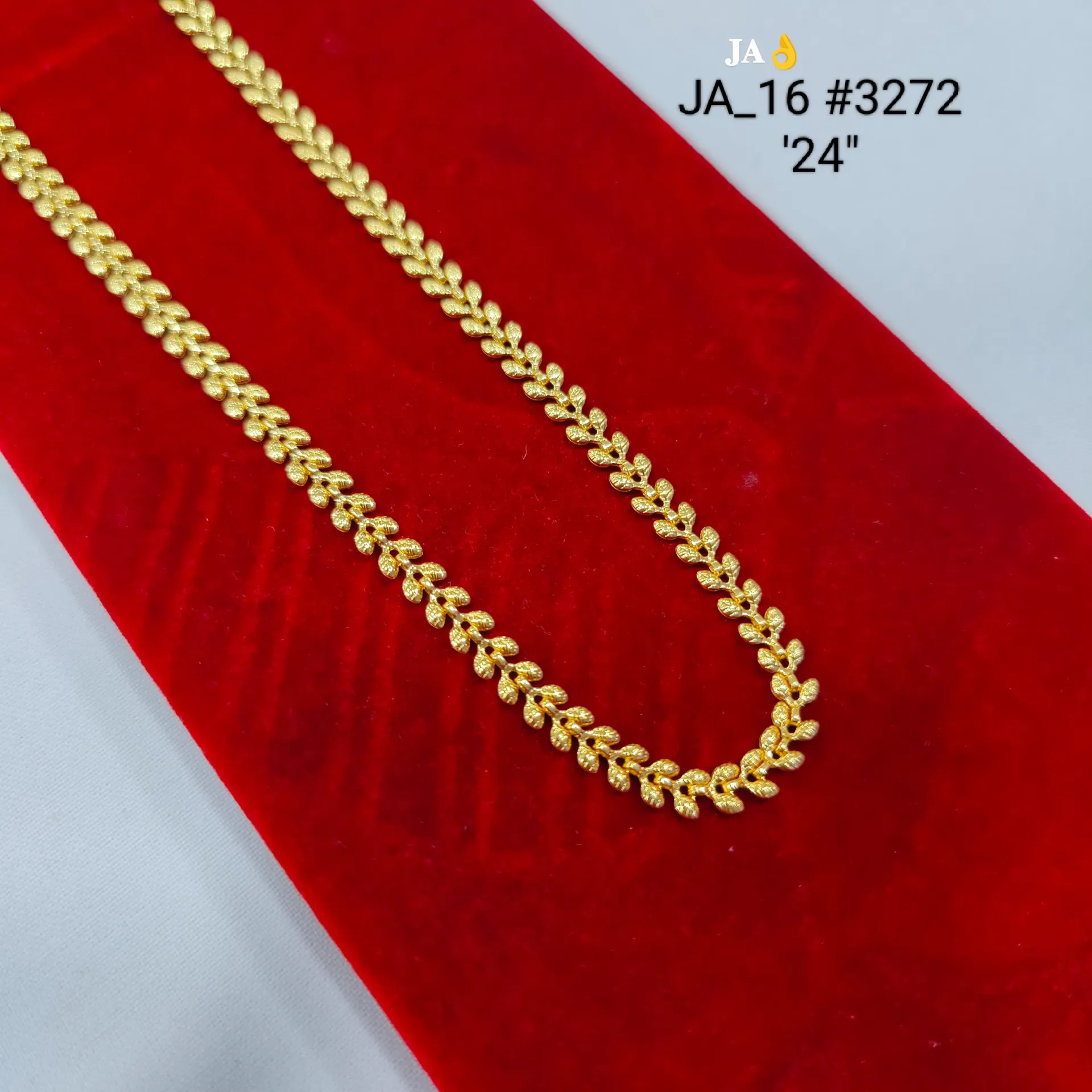 1 Gram Gold Plated Leaf Pattern Designer Chain DN-3272