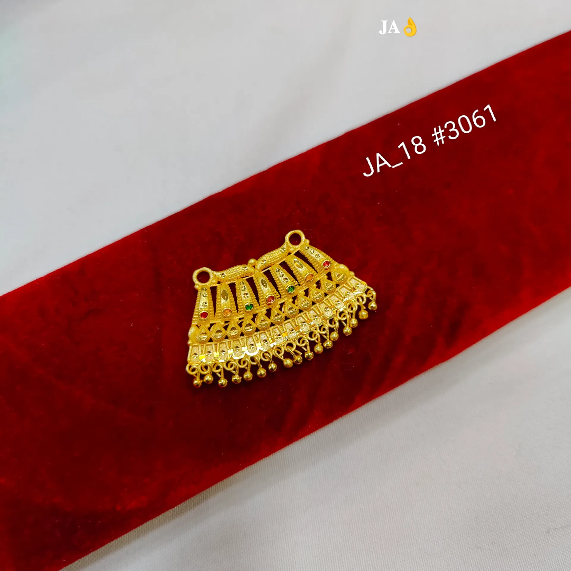 1 Gram Gold Plated Traditional Meenakari Fringe Pendant Connector Charm DN-3061