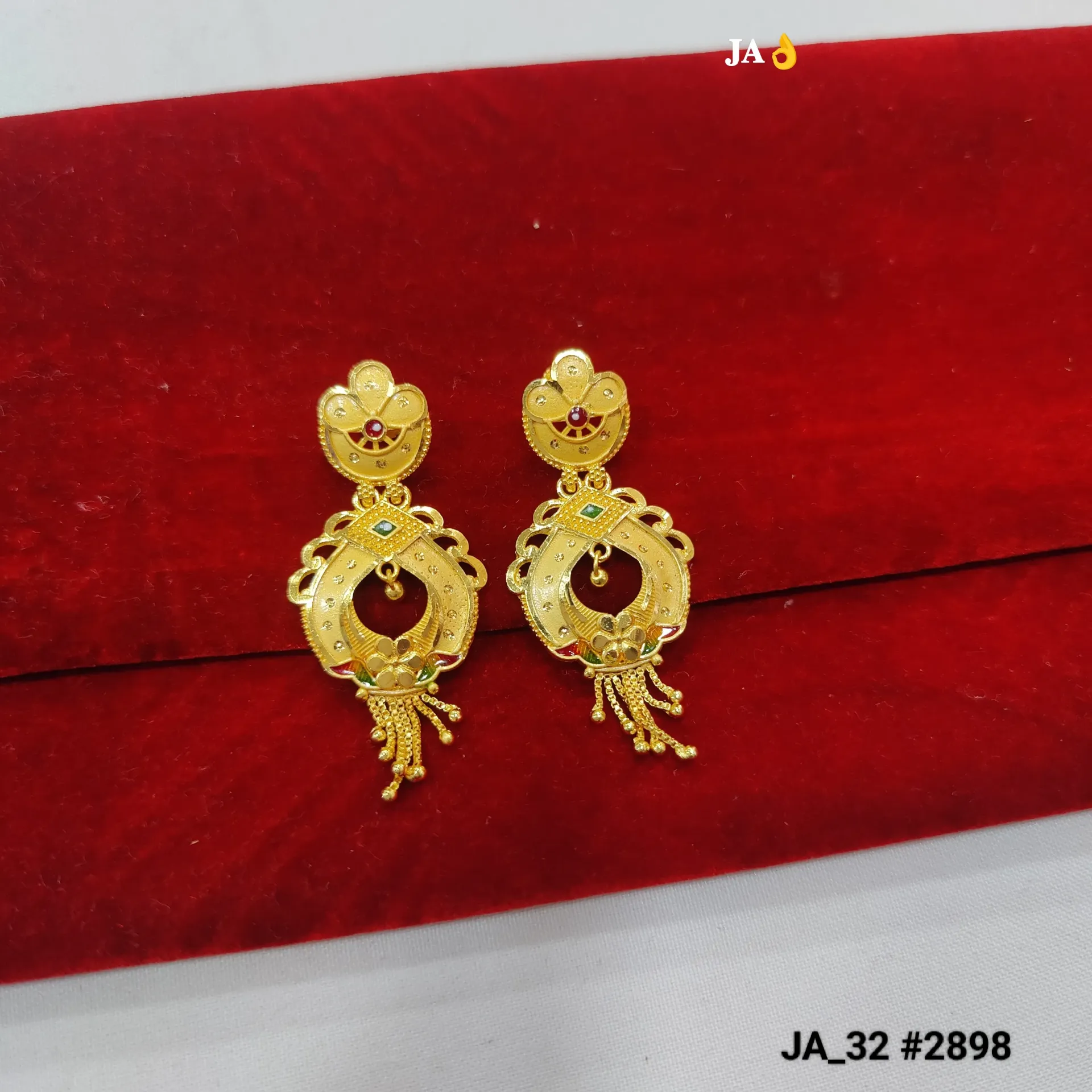 1 Gram Gold Plated Traditional Designer Tassel Earrings DN-2898
