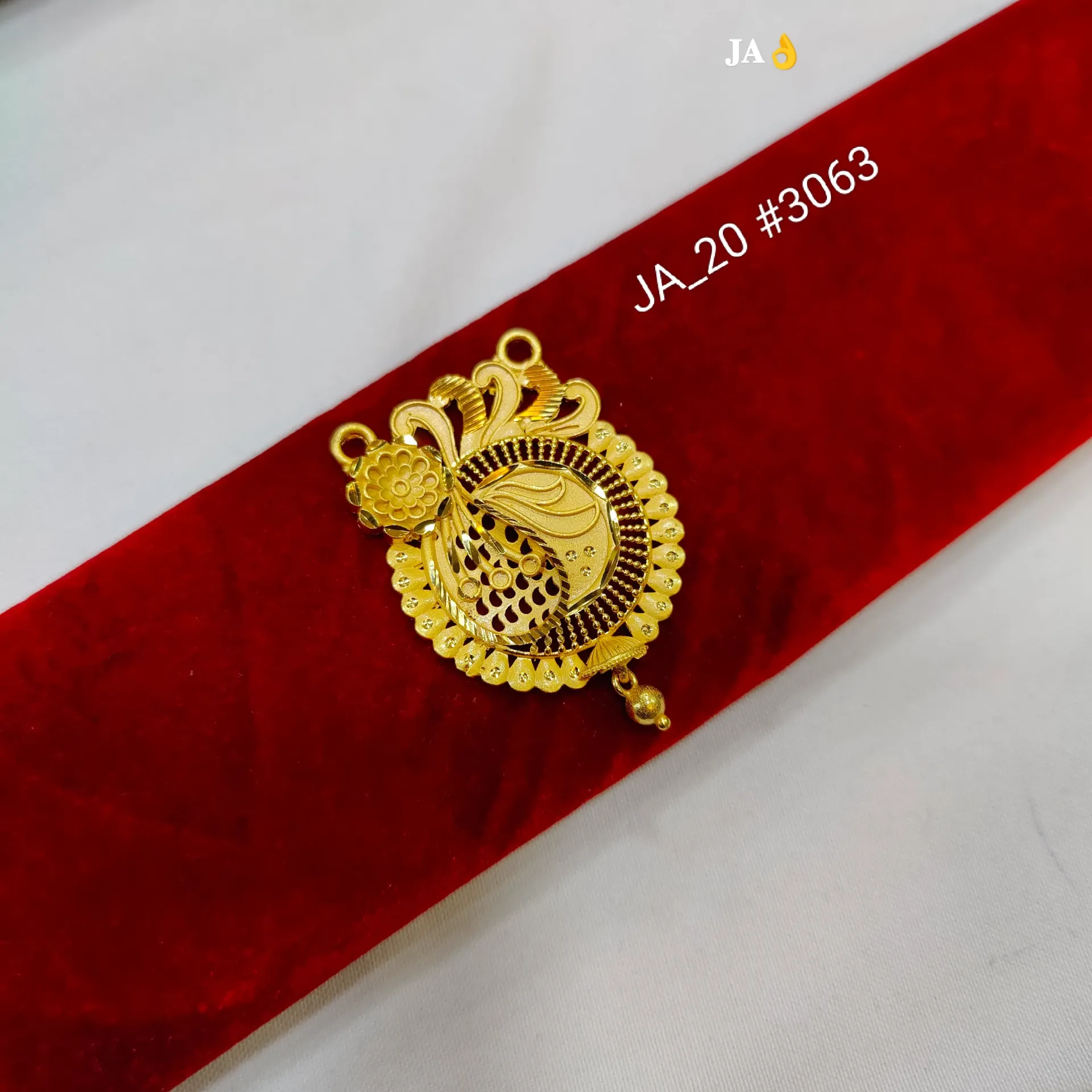 1 Gram Gold Plated Traditional Peacock Designer Pendant Connector Charm DN-3063