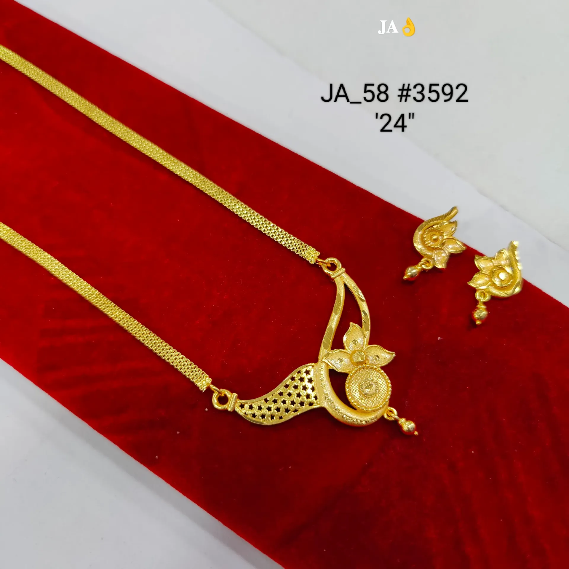 1 Gram Gold Plated Floral Cutwork Earrings DN-3592