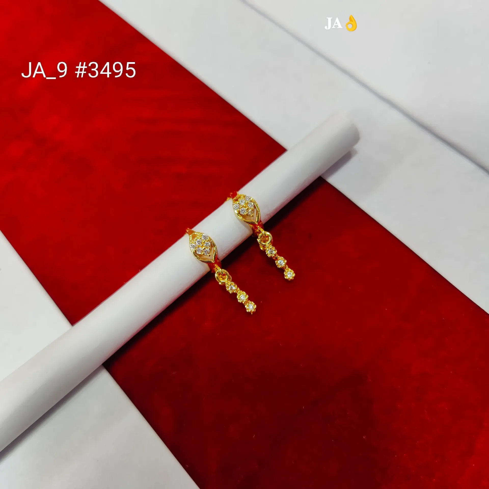 1 Gram Gold Plated Elegant Charm Hoop Earrings DN-3495