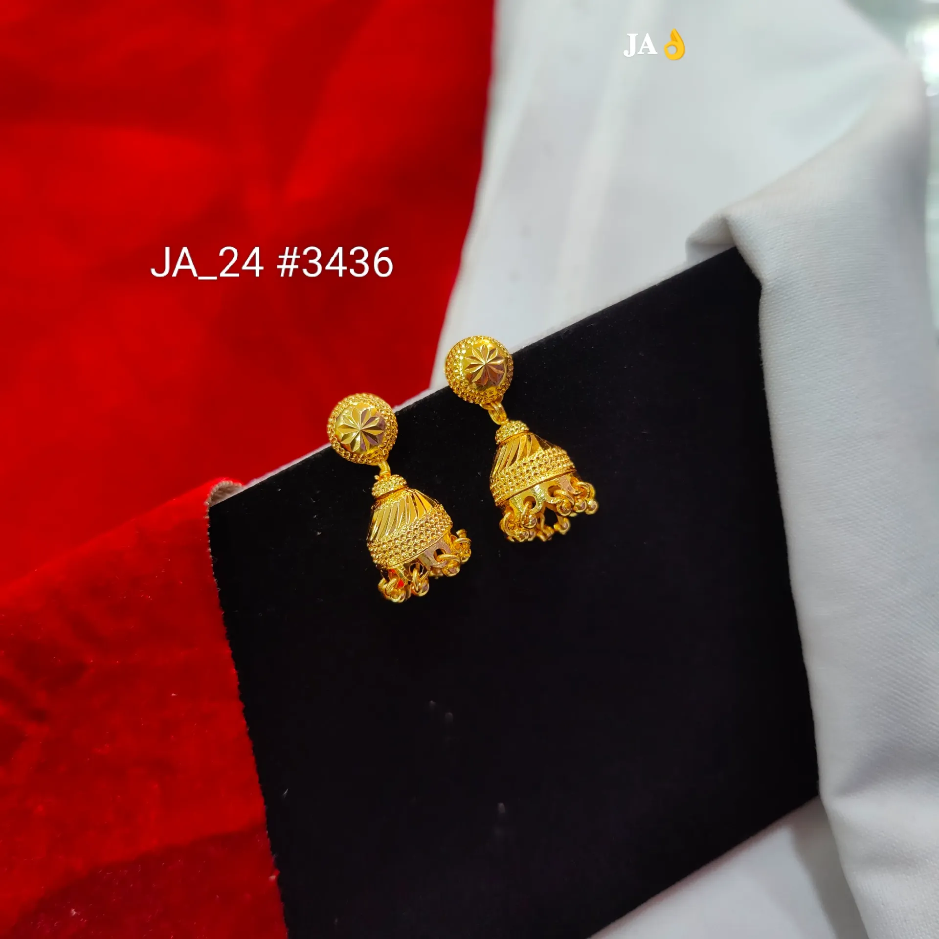 1 Gram Gold Plated Traditional Mini Jhumki Earrings DN-3436