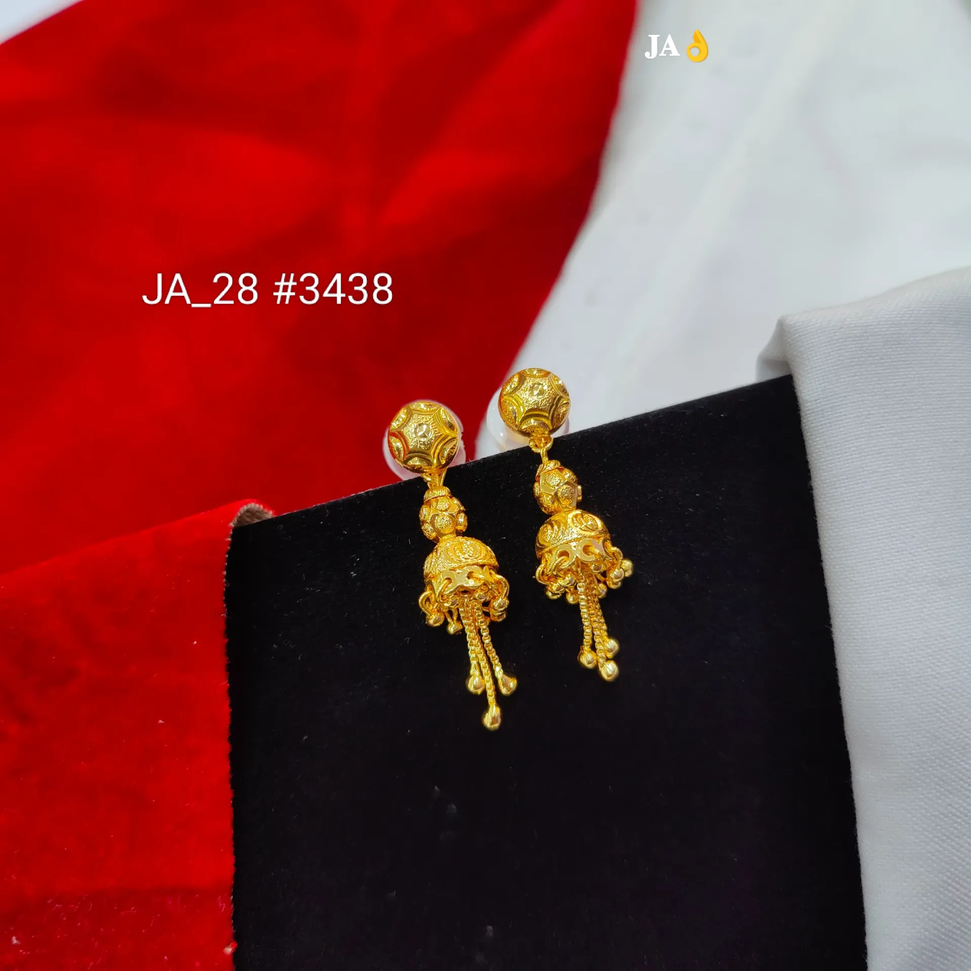 1 Gram Gold Plated Designer Mini Jhumki Earrings DN-3438