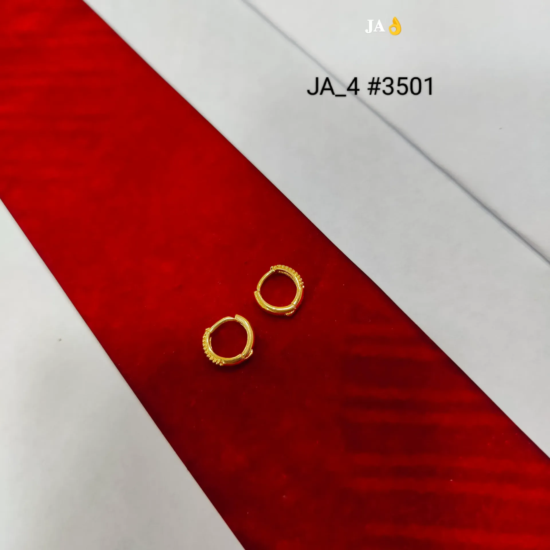 1 Gram Gold Plated Minimal Daily Wear Hoop Earrings DN-3501