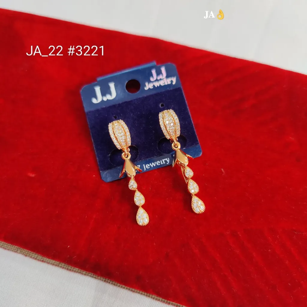 Rose Gold Plated American Diamond Drop Earrings for Women  DN-3221