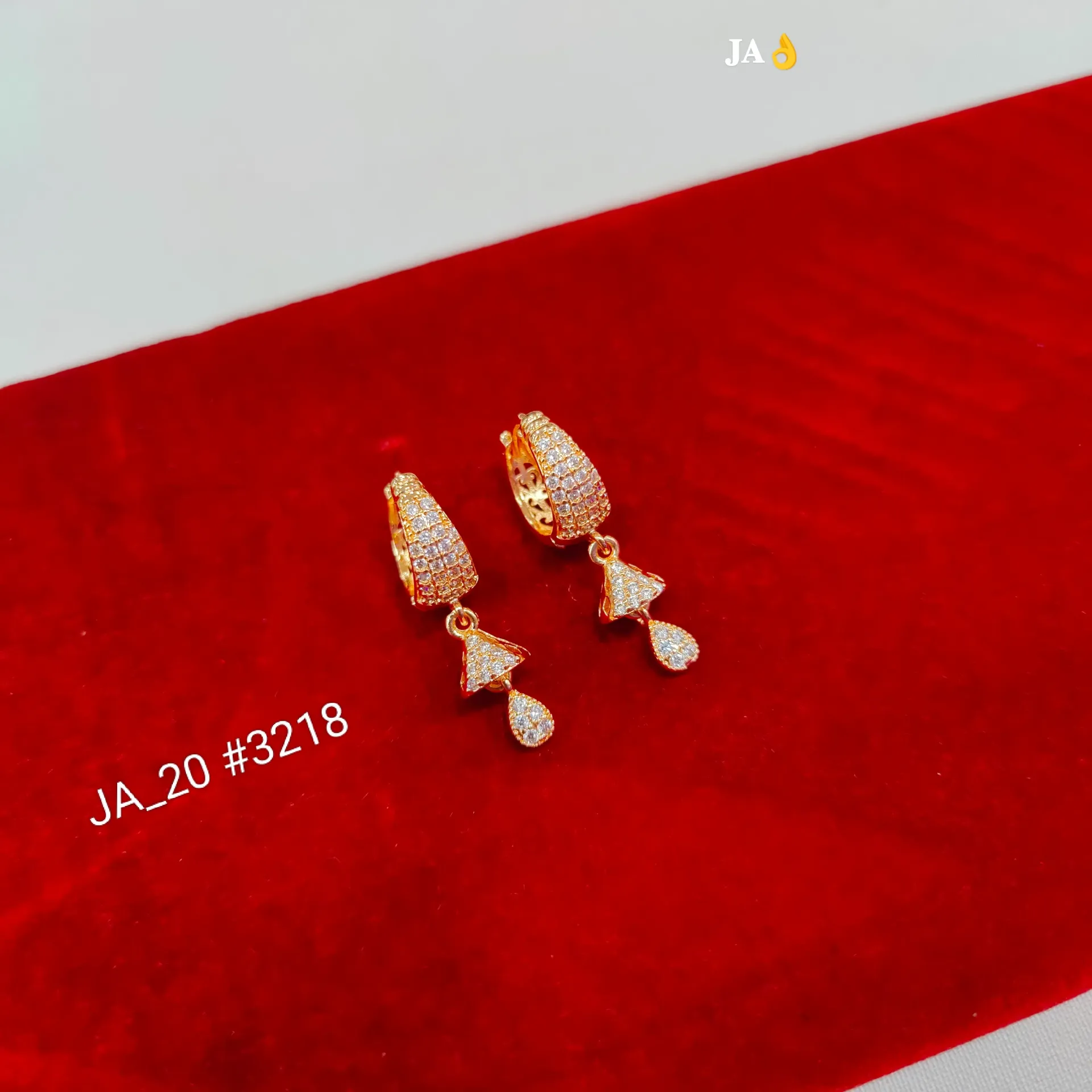 Rose Gold Plated American Diamond Drop Earrings for Women – DN-3218
