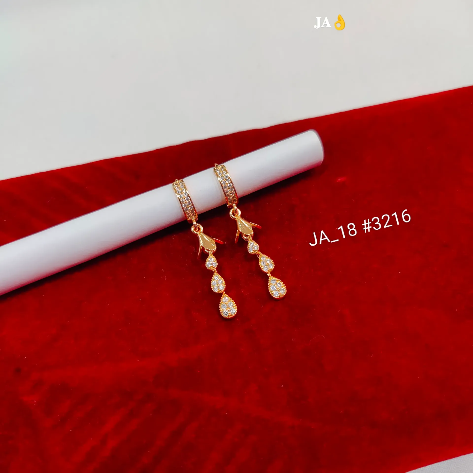 Rose Gold Plated Crystal Drop Earrings for Women DN-3216