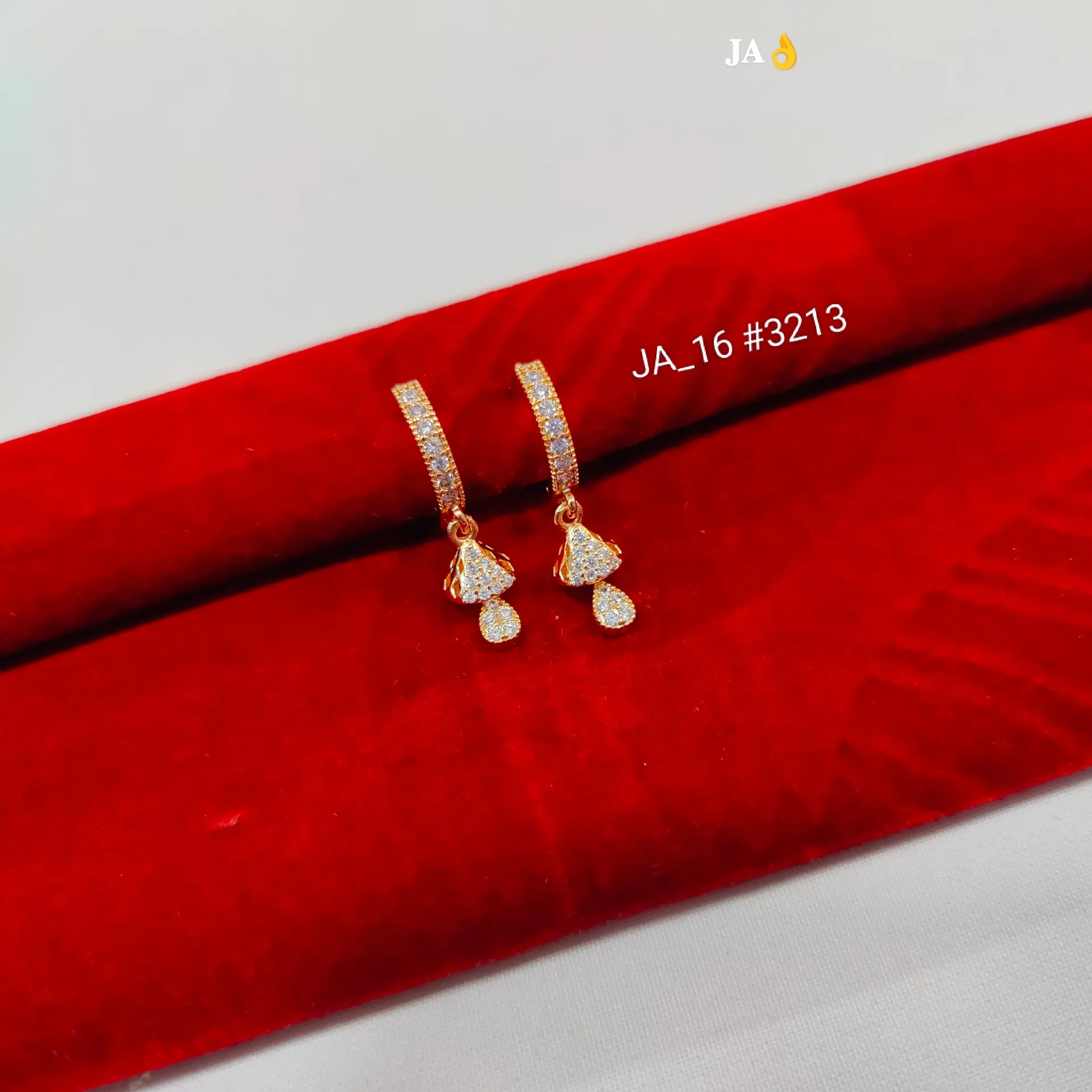 Rose Gold Plated Crystal Drop Hoop Earrings for Women  DN-3213