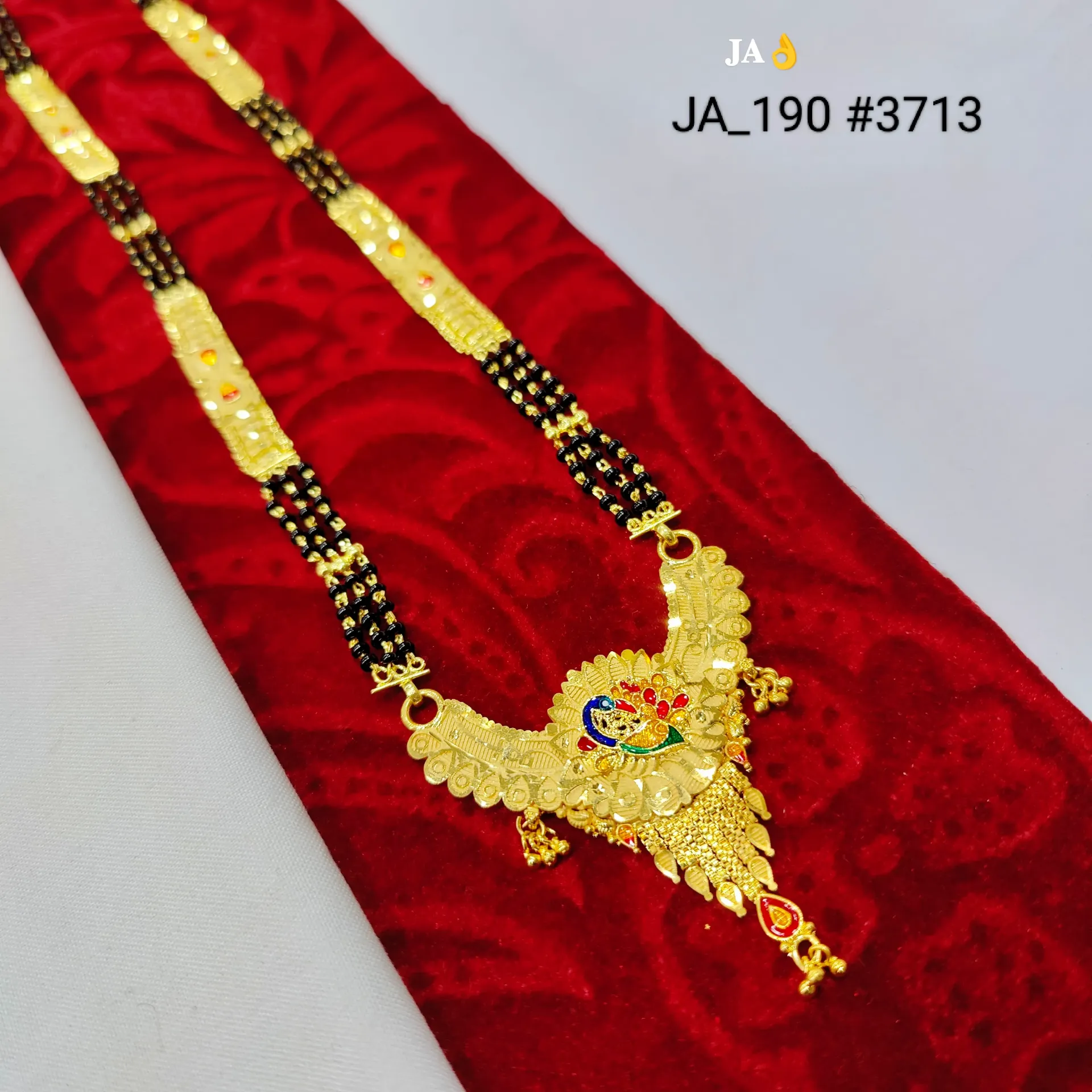 Traditional Gold Plated Peacock Design Mangalsutra for Women DN-3713