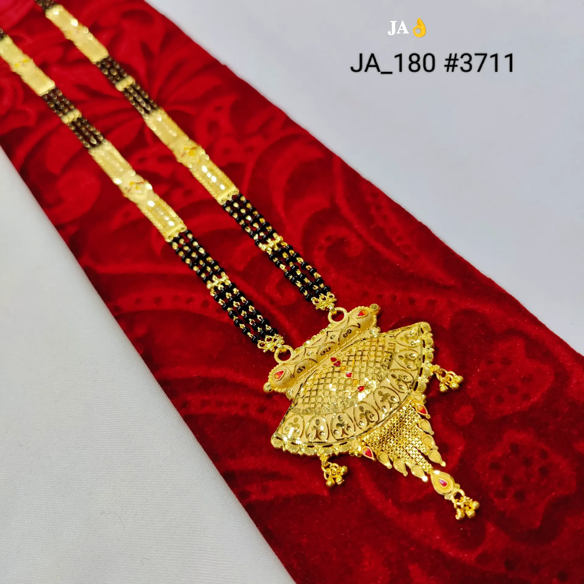 Traditional Gold Plated Mangalsutra with Designer Pendant  DN-3711