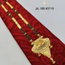 Traditional Gold Plated Mangalsutra with Elegant Fan Pendant DN-3710