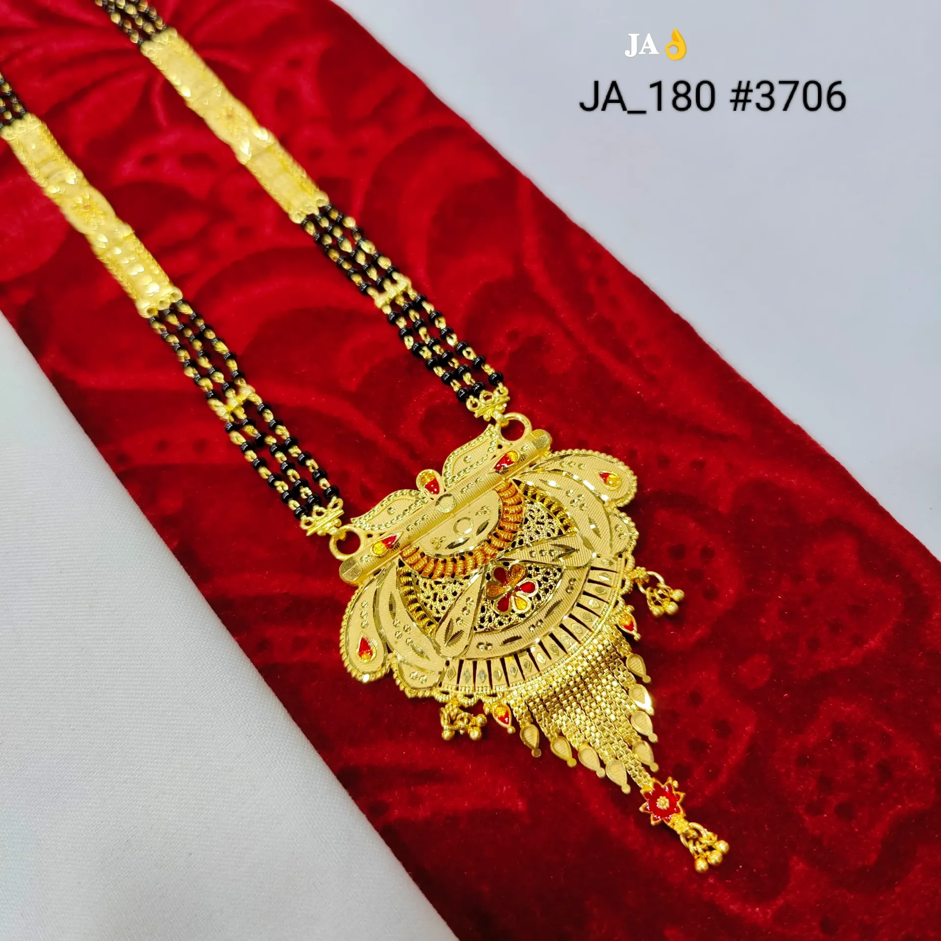 Traditional Gold Plated Mangalsutra with Designer Pendant  DN-3706