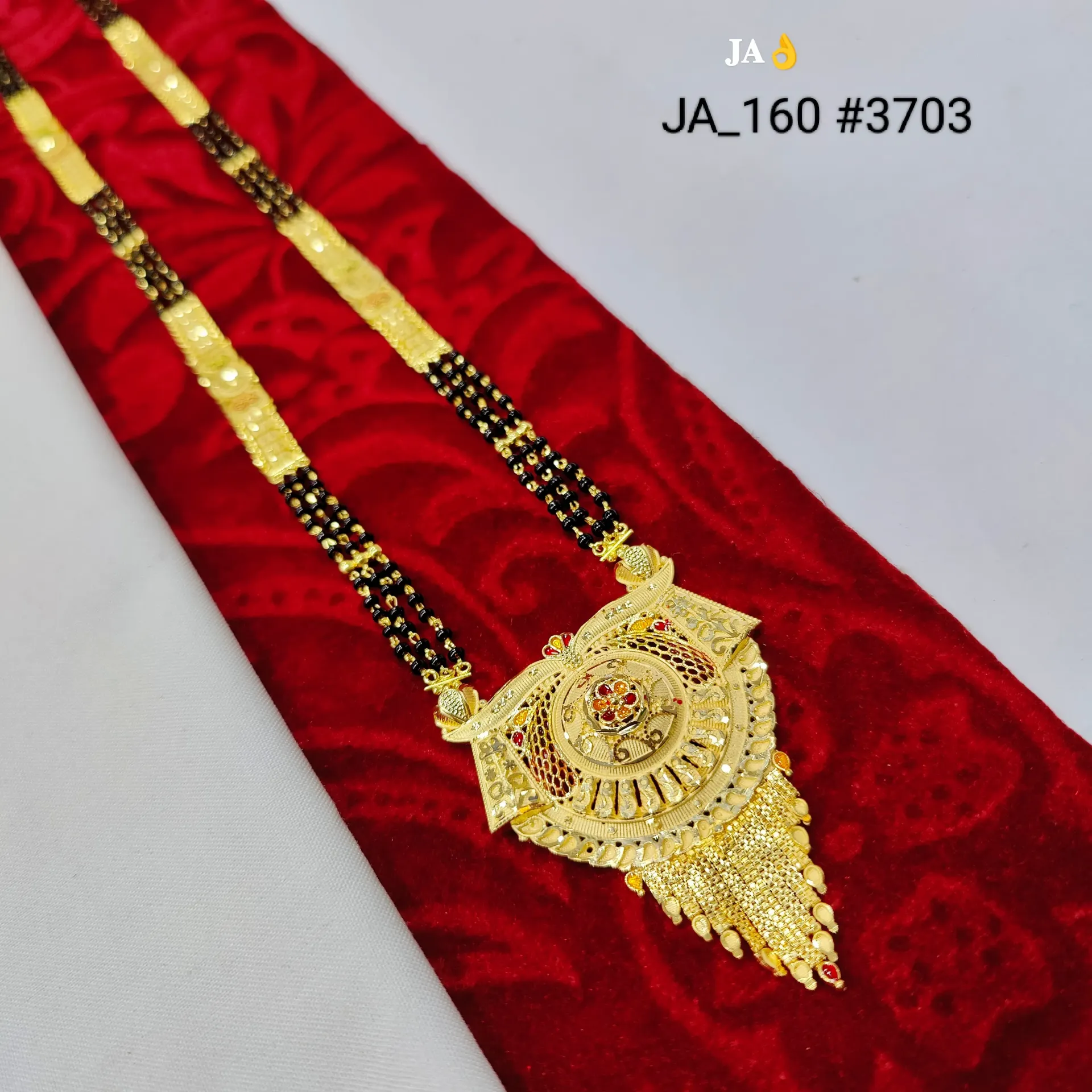 Traditional Gold Plated Mangalsutra with Royal Designer Pendant DN-3703