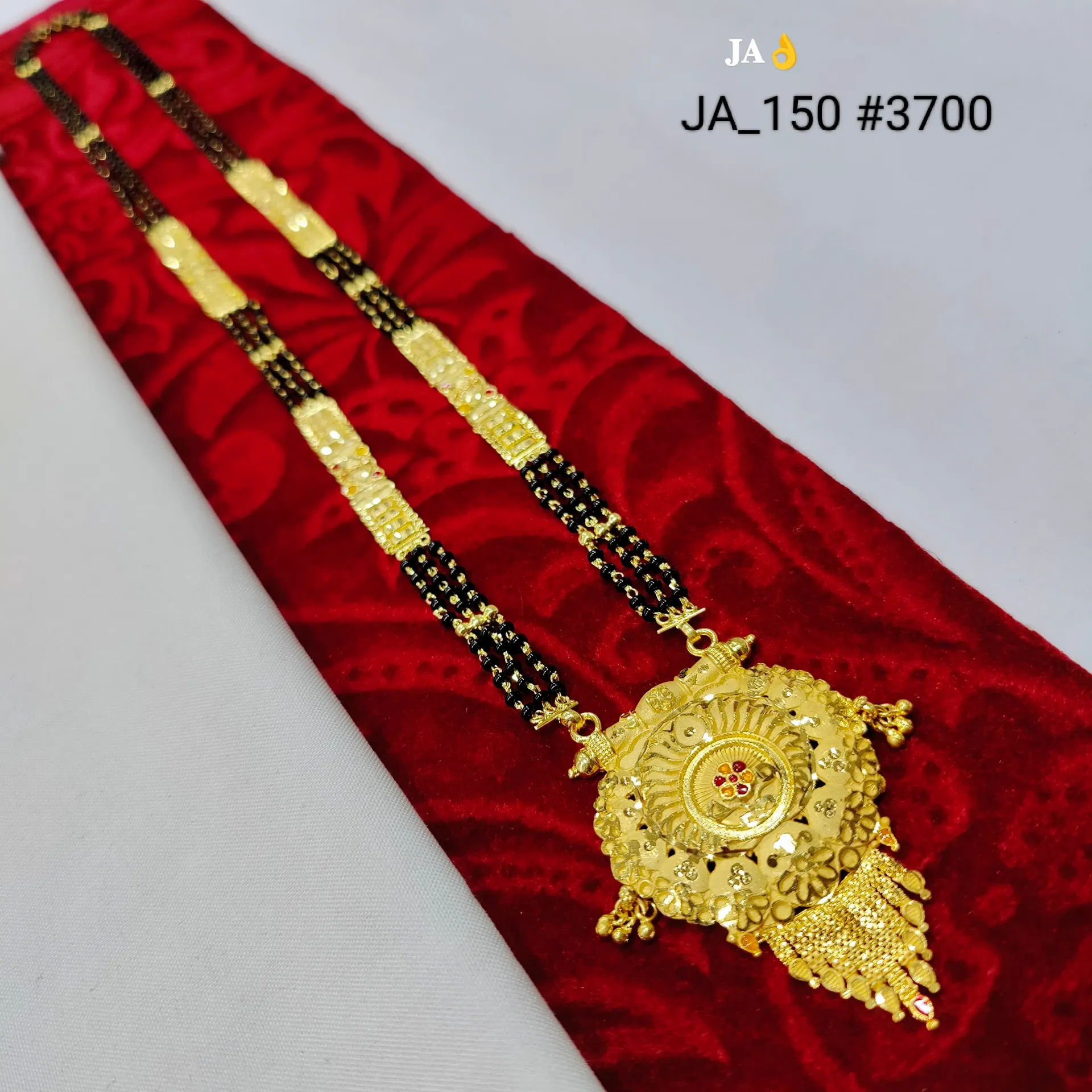 Traditional Gold Plated Floral Mangalsutra Necklace – DN-3700