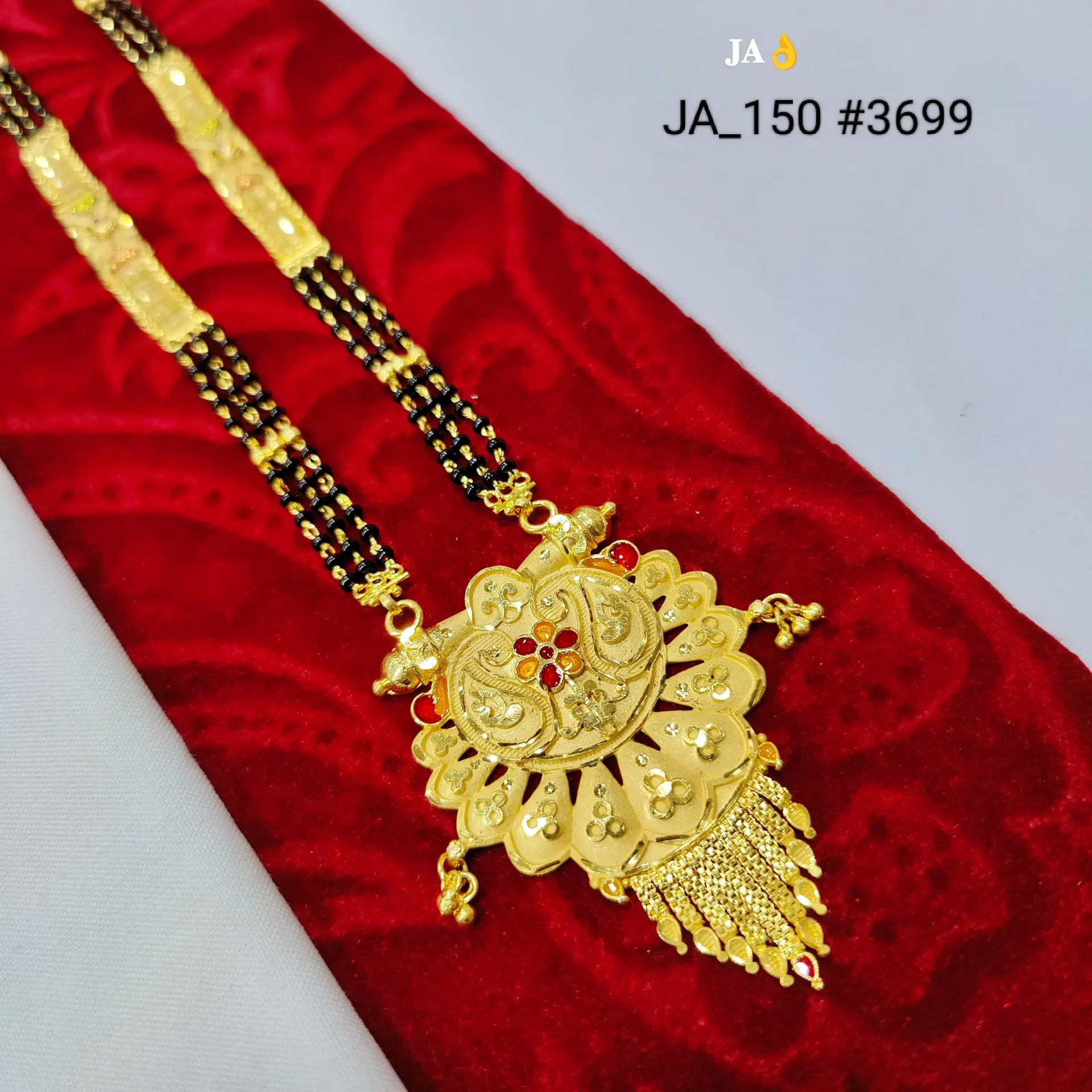 Traditional Gold Plated Floral Mangalsutra Necklace DN-3699