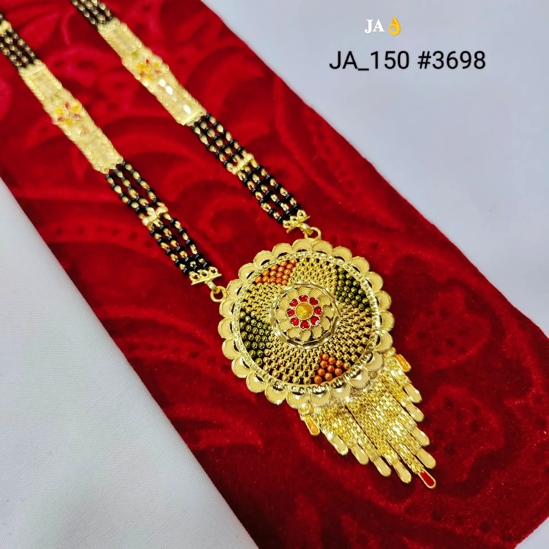 Traditional Gold Plated Designer Mangalsutra Necklace DN-3698