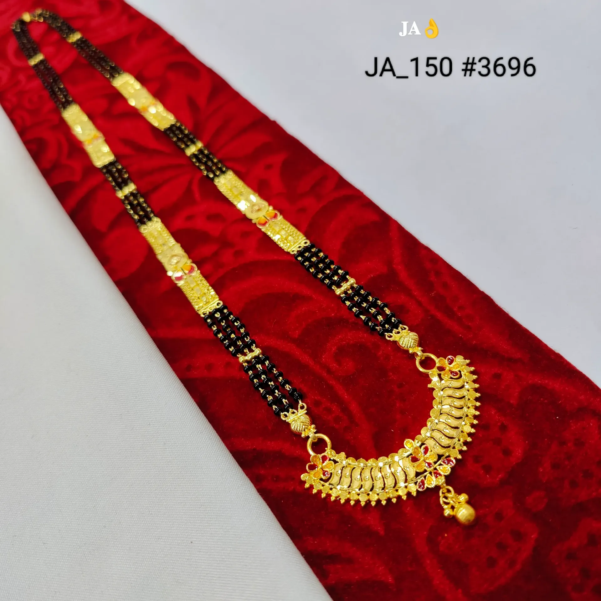Traditional Gold Plated Designer Mangalsutra Necklace DN-3696