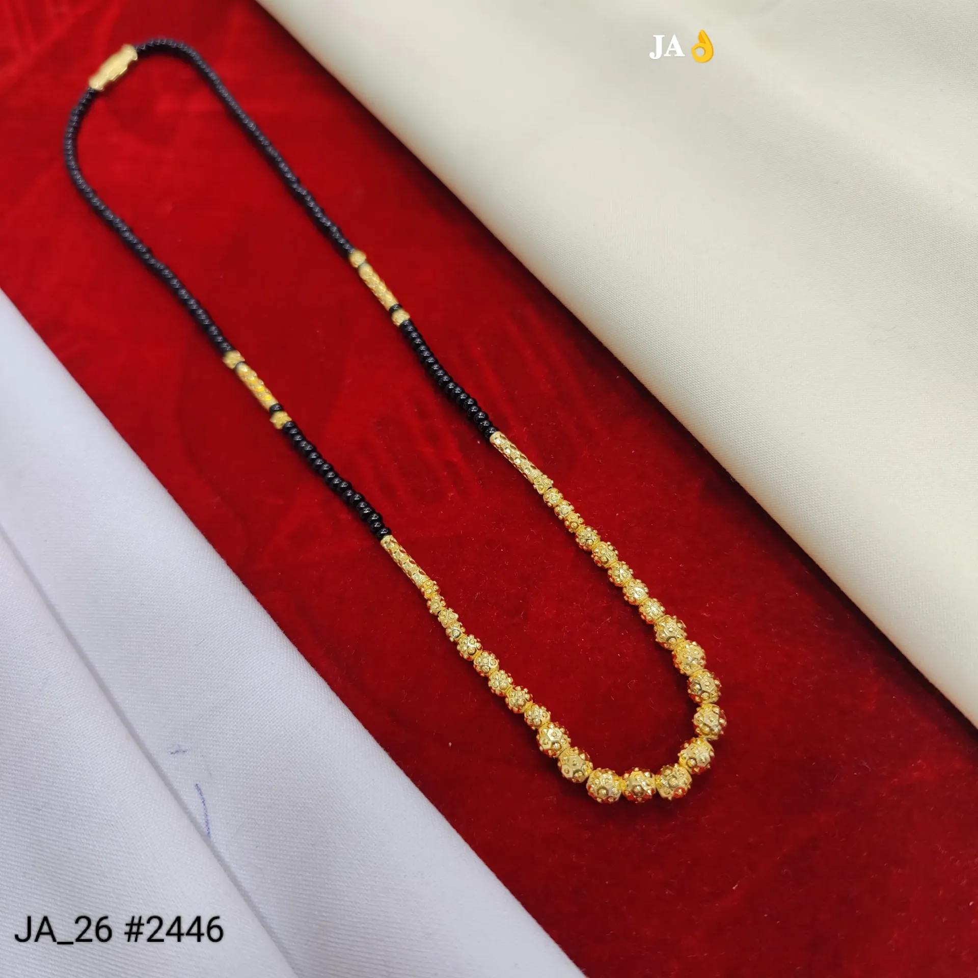 1 Gram Gold Plated Traditional Mangalsutra Necklace DN-2446