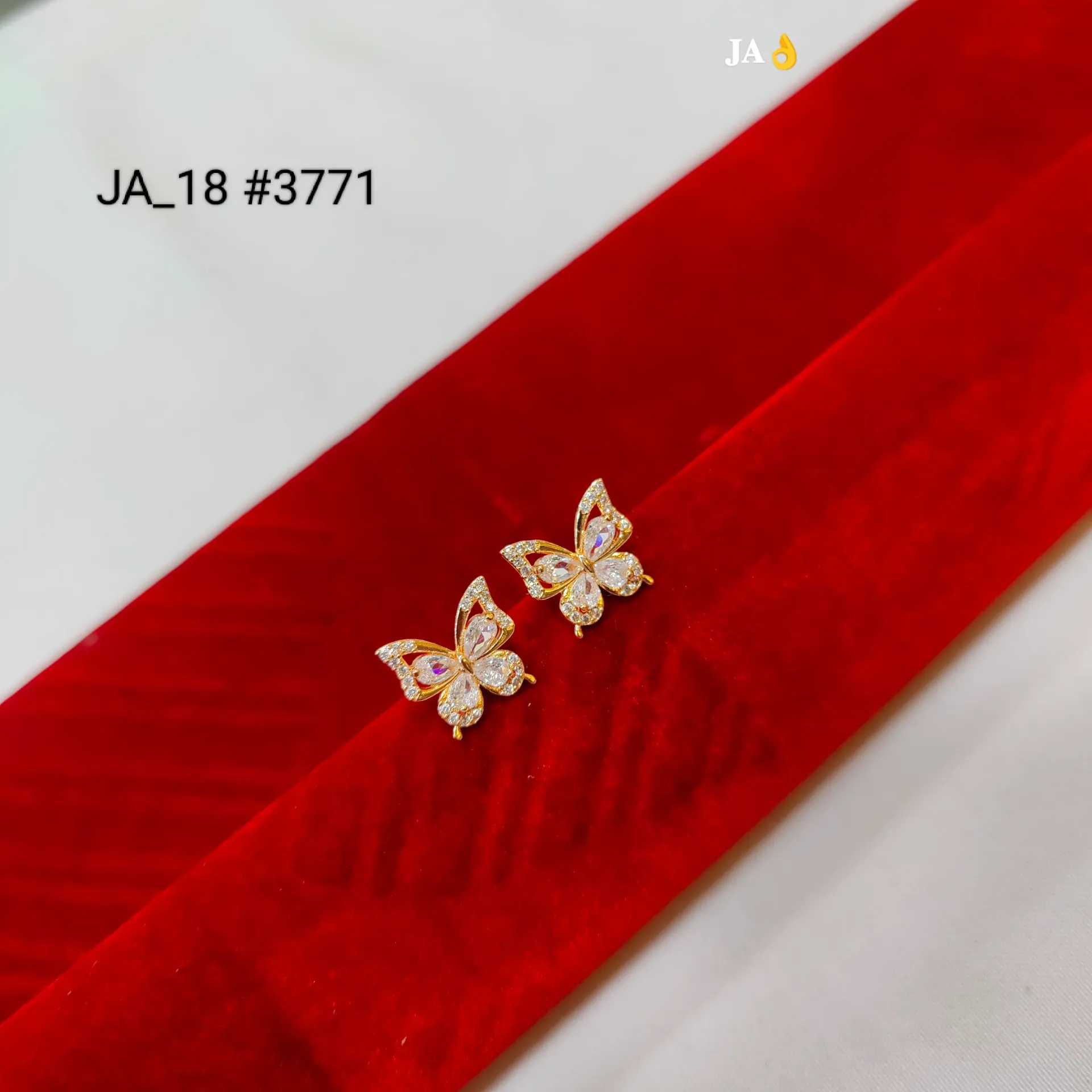 Elegant Butterfly Stone Studded Gold Plated Earrings DN-3771