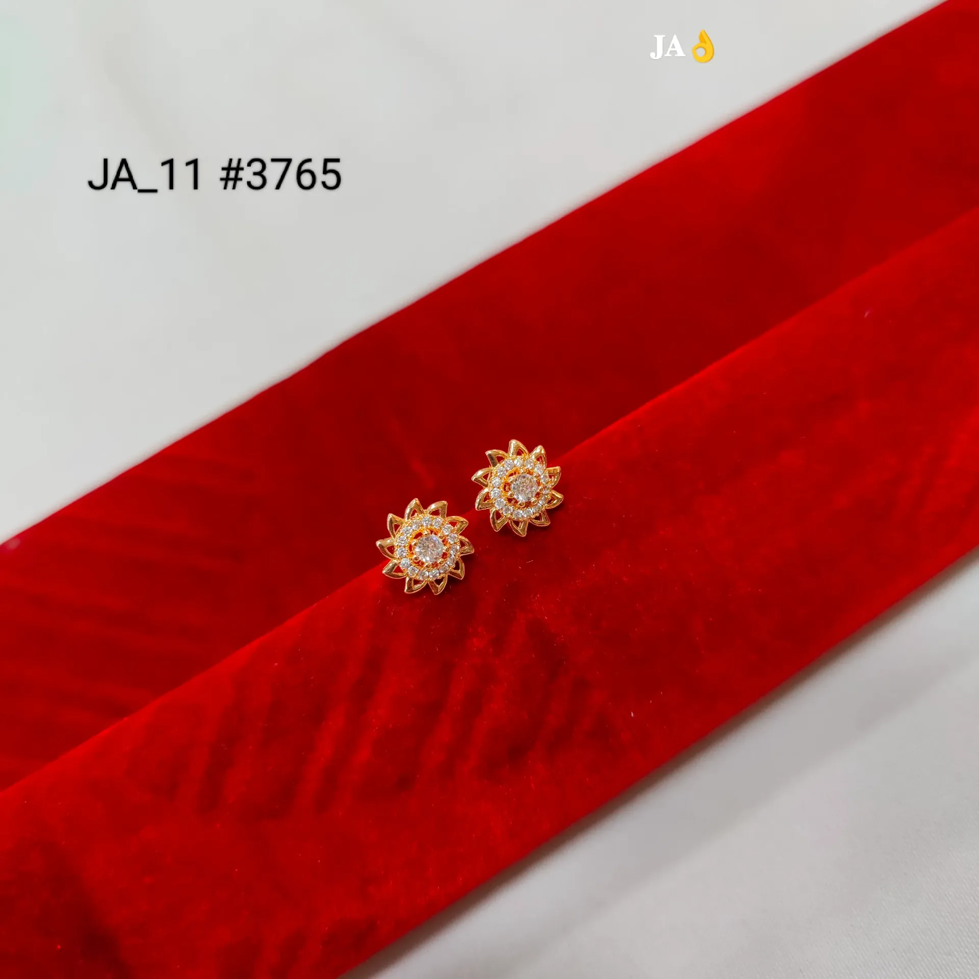 Elegant Floral Stone Studded Gold Plated Stud Earrings DN-3765
