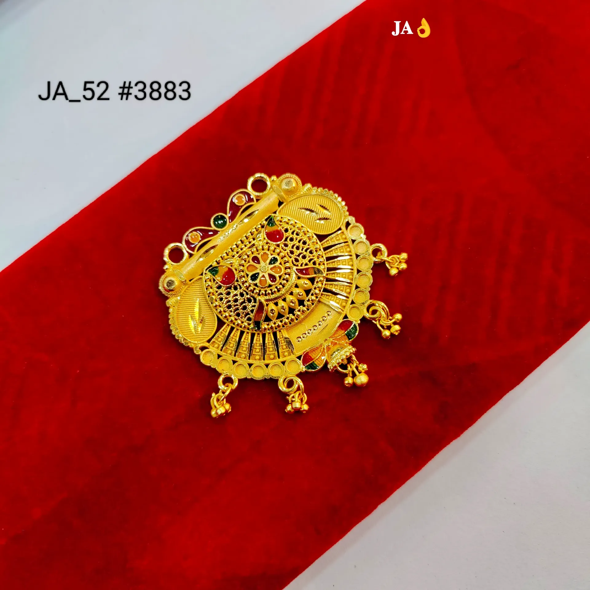 Traditional Floral Filigree Gold Plated Pendant DN-3883