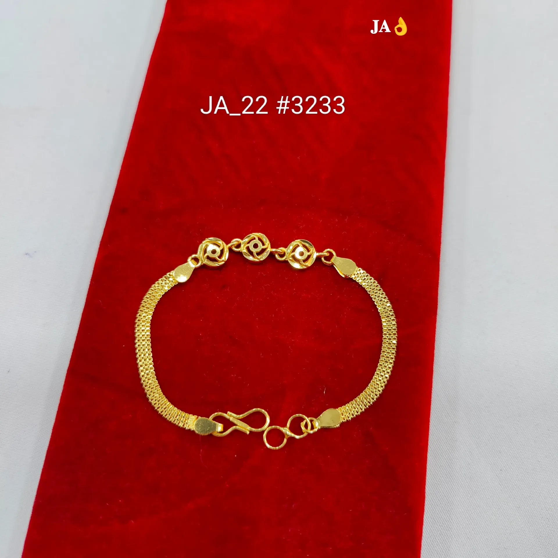 : 1 Gram Gold Plated Rose Motif Designer Bracelet for Women DN-3233