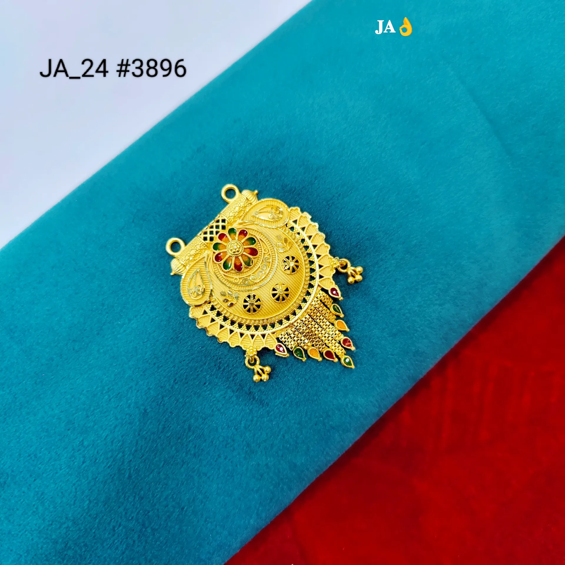Traditional Floral Tassel Gold Plated Pendant DN-3896