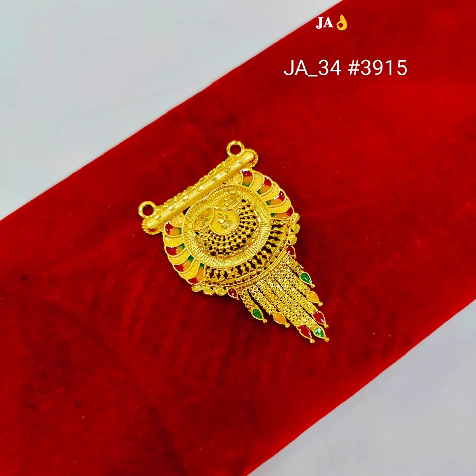 Traditional Antique Gold Plated Tassel Pendant DN-3915