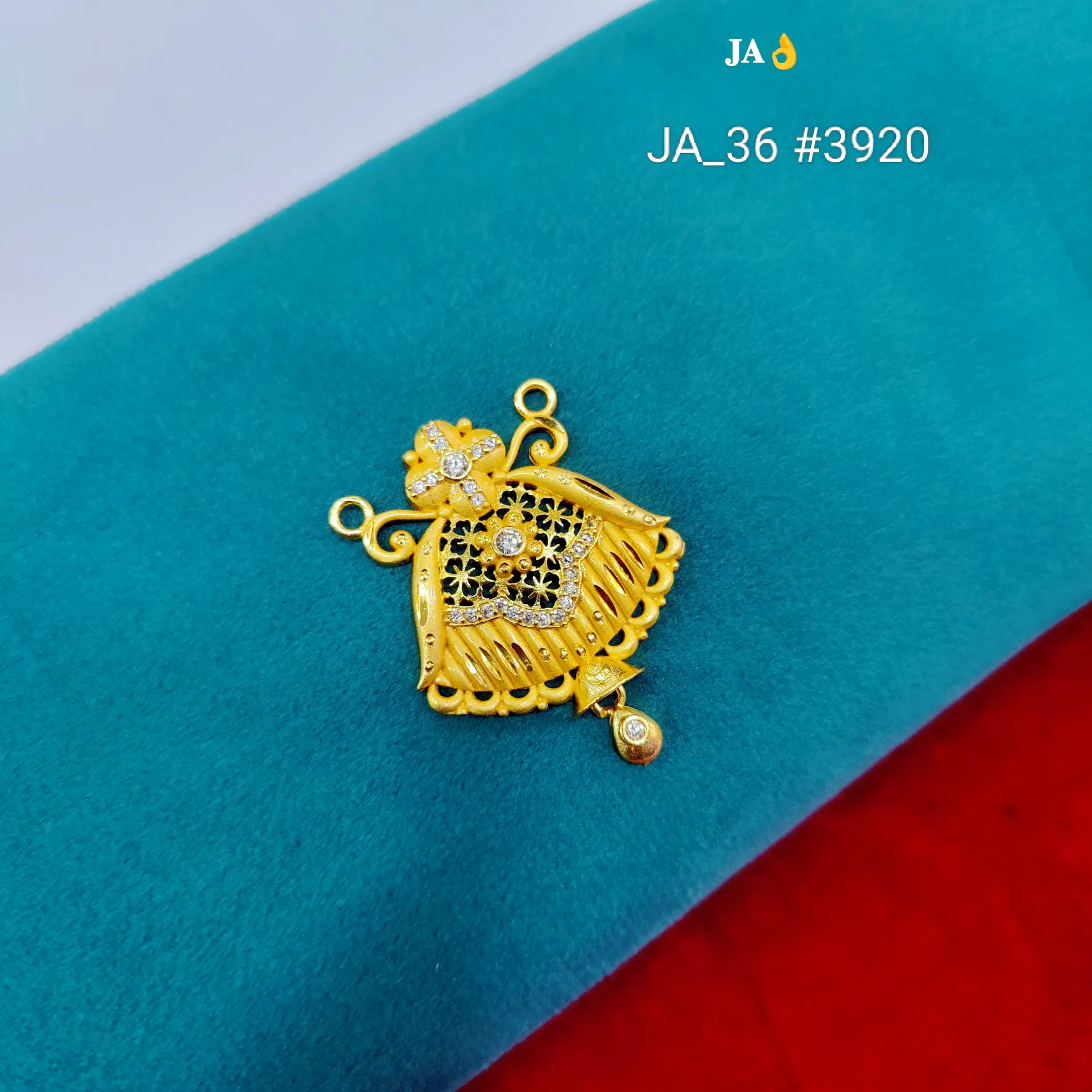 Traditional Antique Gold Floral Designer Pendant DN-3920
