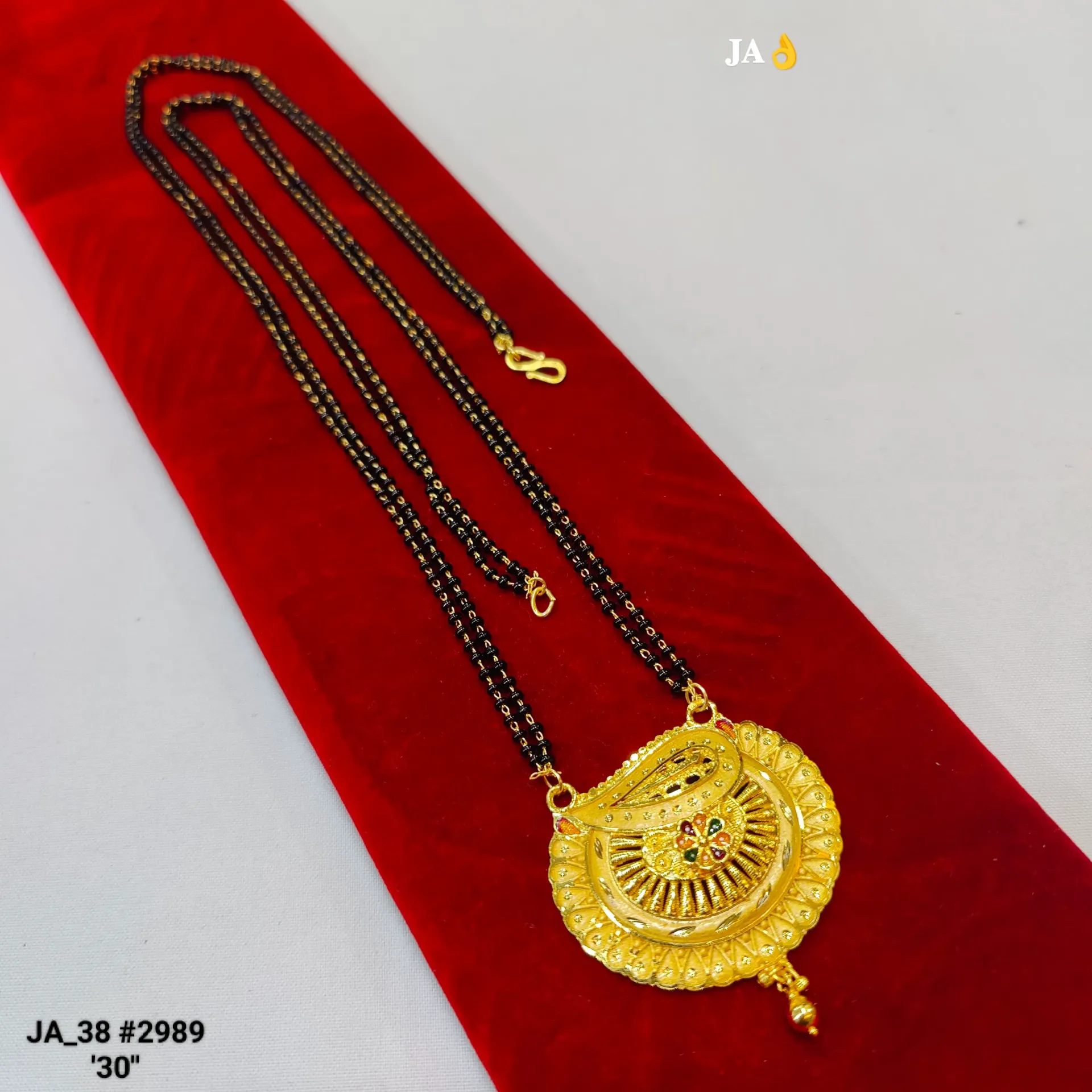 Traditional Gold Plated Paisley Designer Mangalsutra – DN-2989