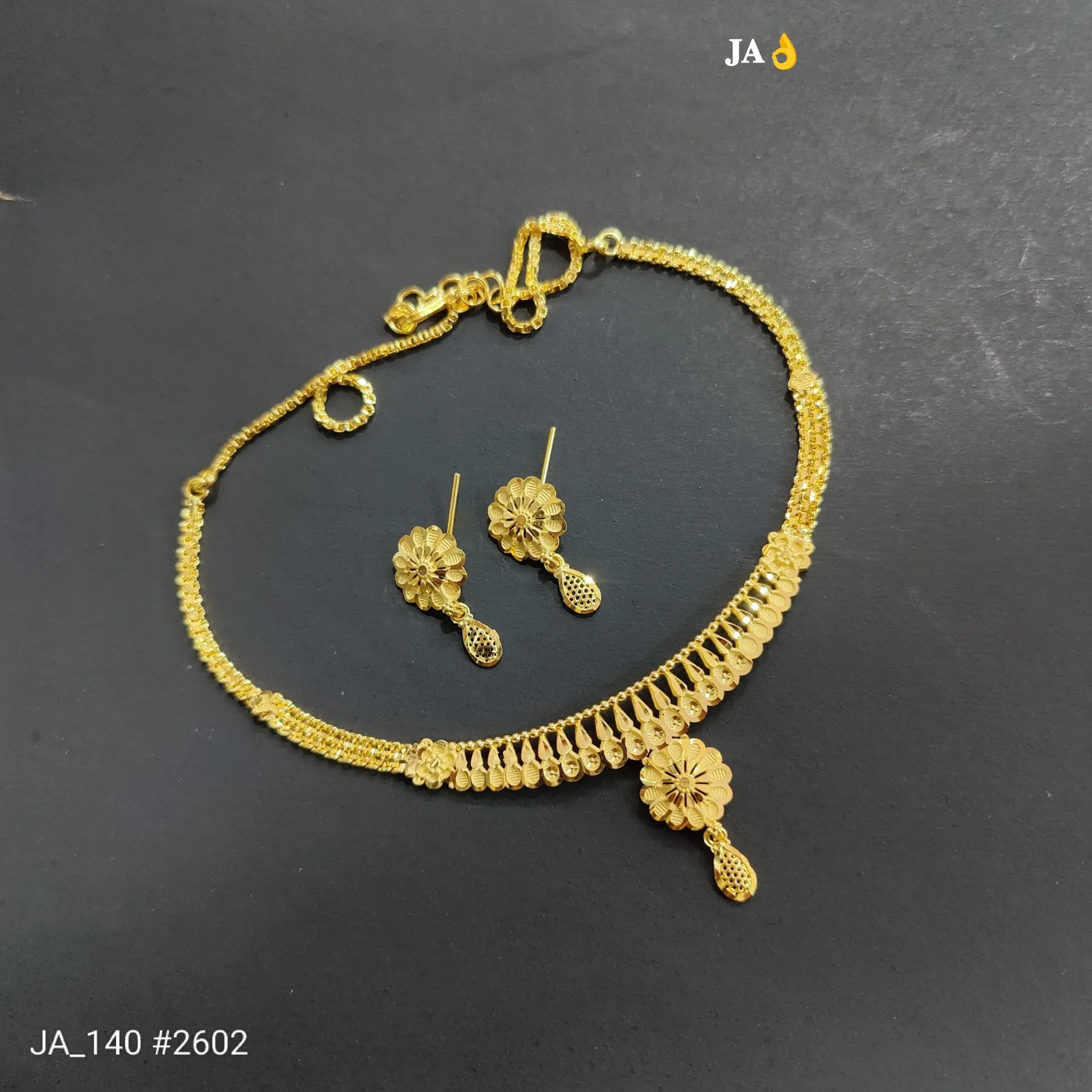 Floral Drop Necklace Set – DN-2602