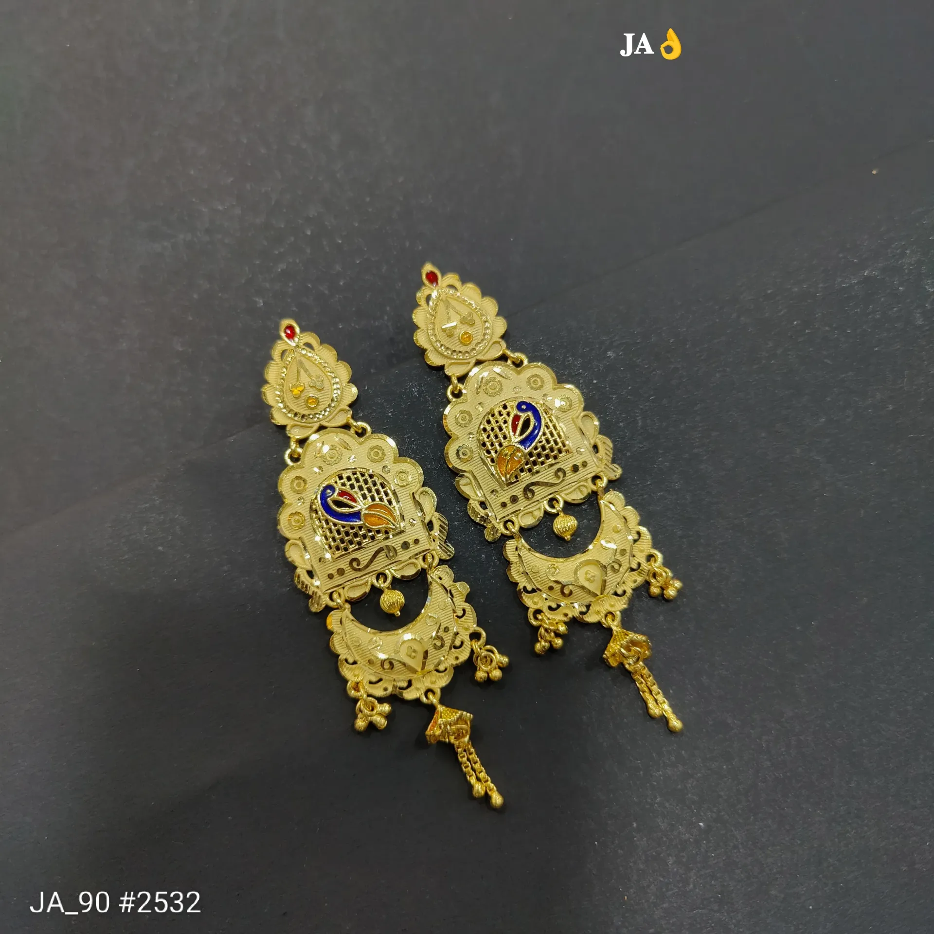 Peacock Heritage Chandbali Earrings – DN-2532
