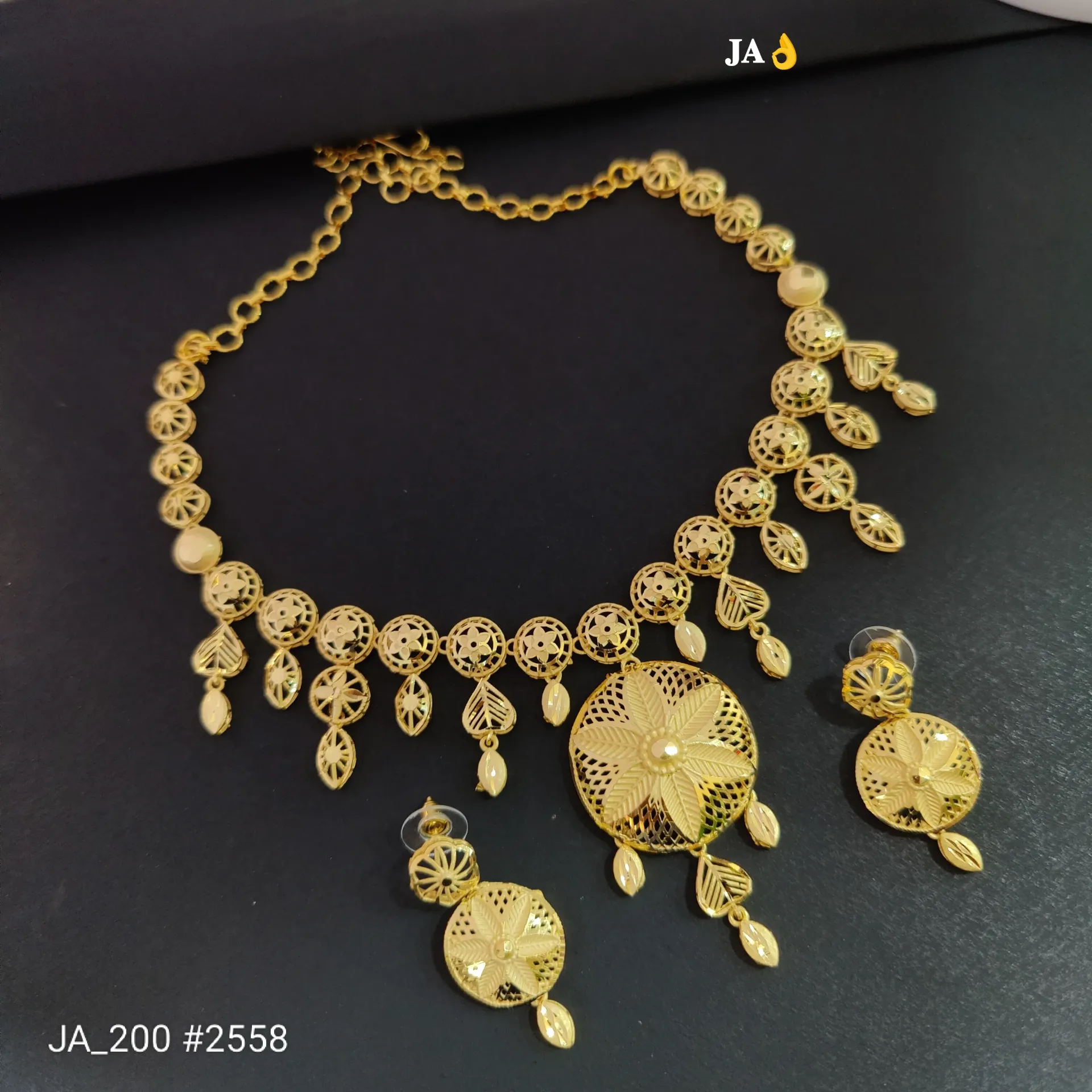 Floral Filigree Necklace Set – DN-2558