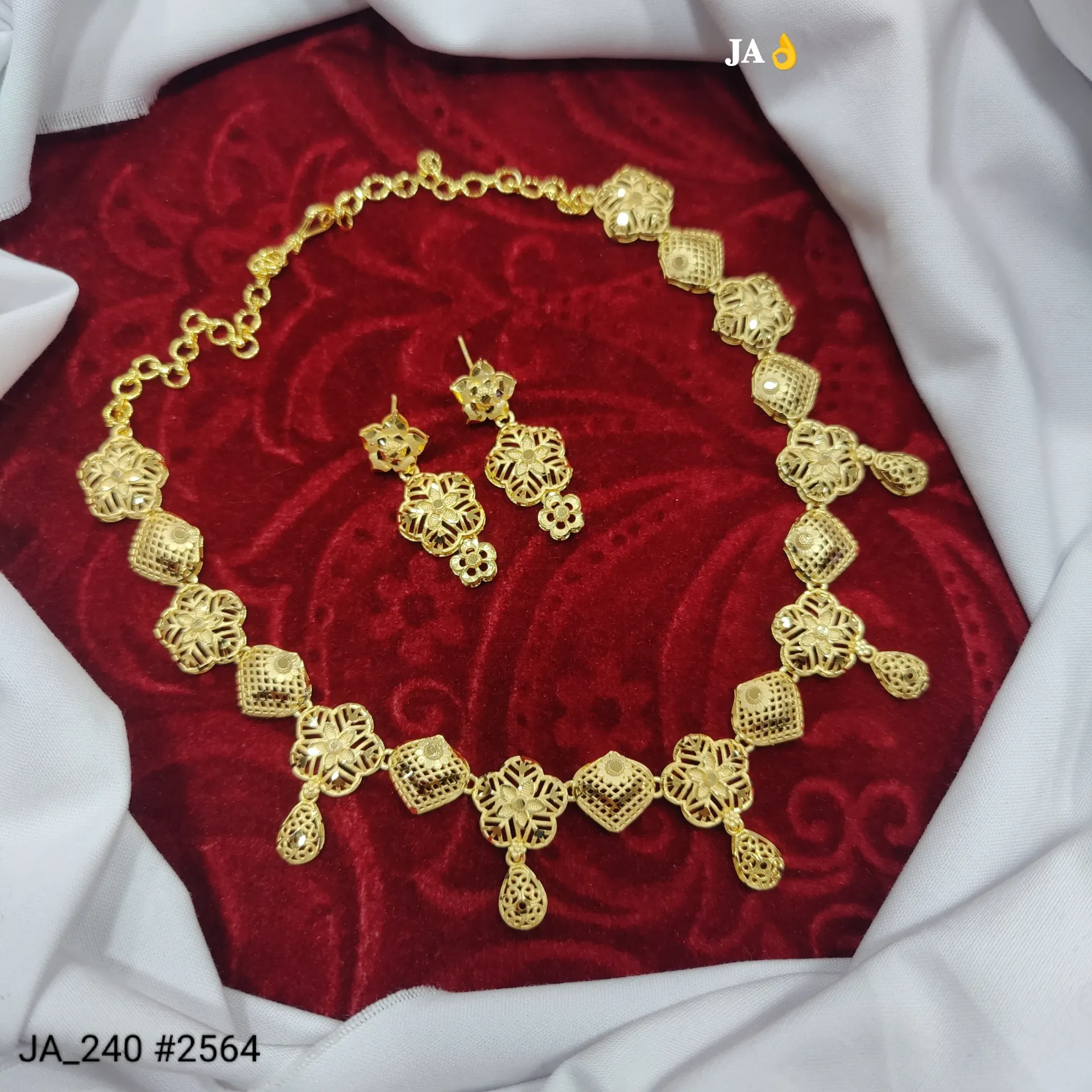 Royal Floral Filigree Necklace Set – DN-2564