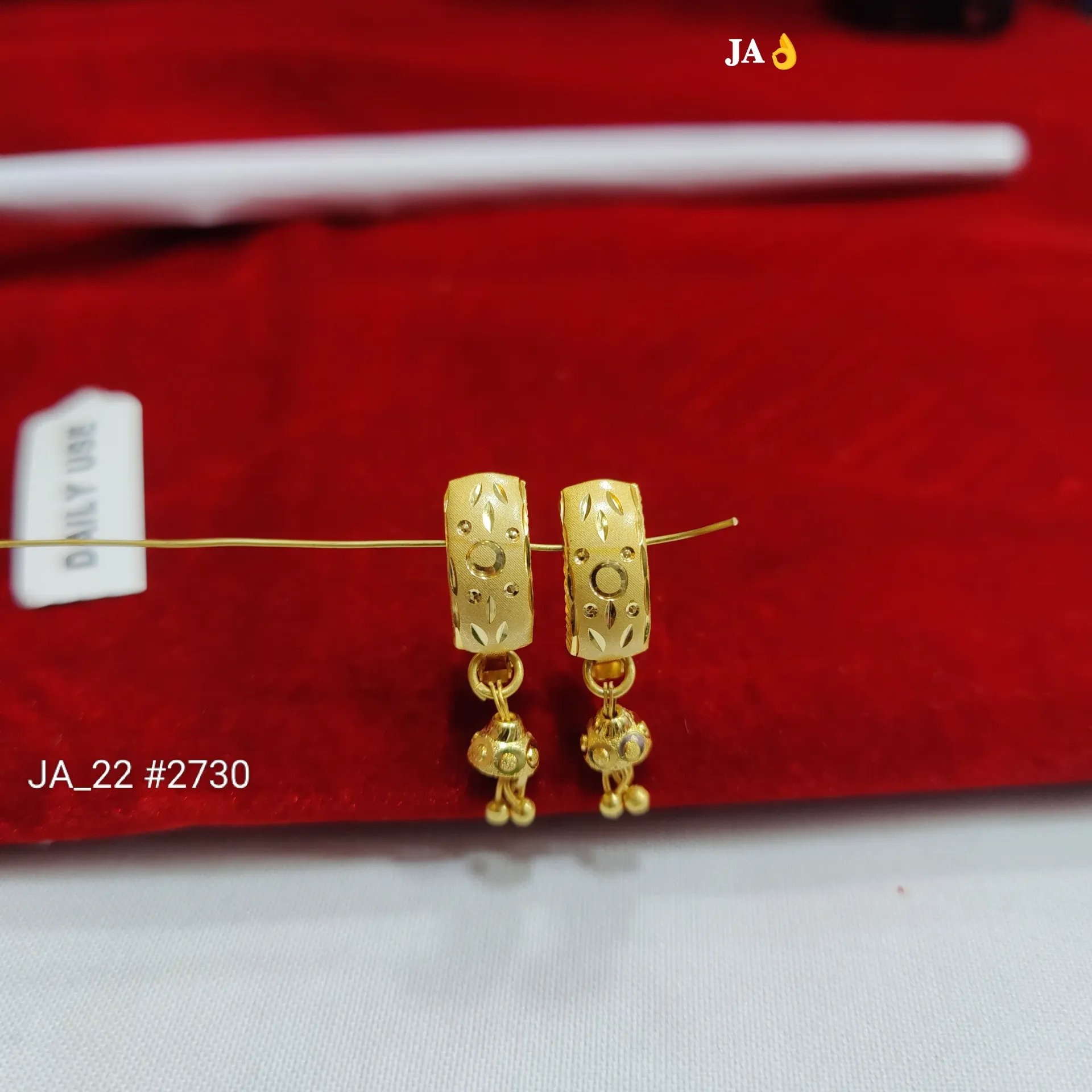1 Gram Gold Plated Designer Hoop Drop Earrings DN-2730