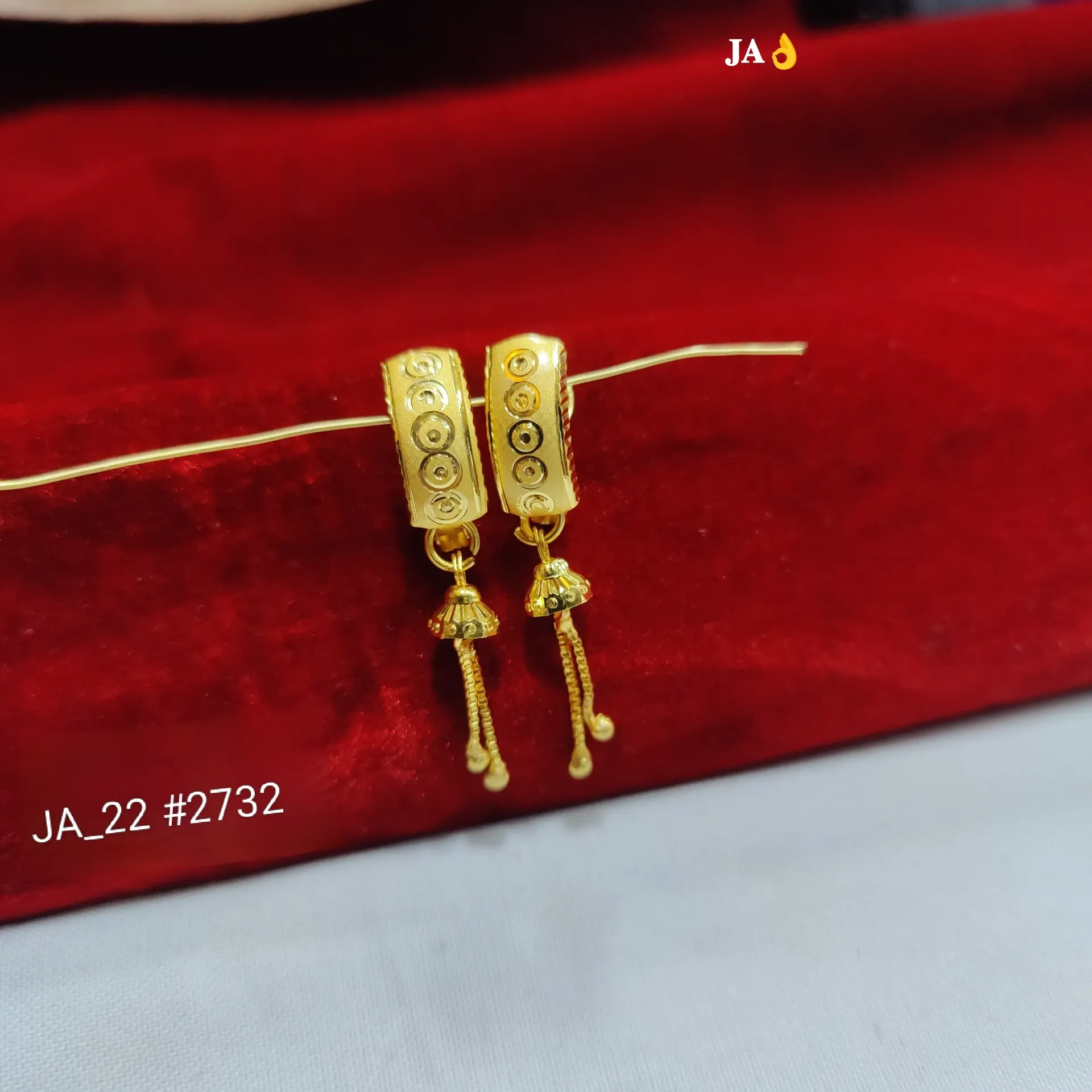 1 Gram Gold Plated Designer Chain Tassel Drop Earrings DN-2732