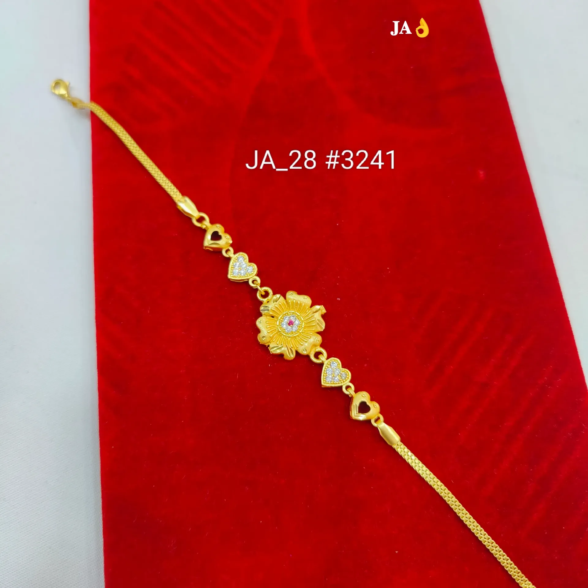 1 Gram Gold Plated Floral Heart Designer Bracelet for Women DN-3241