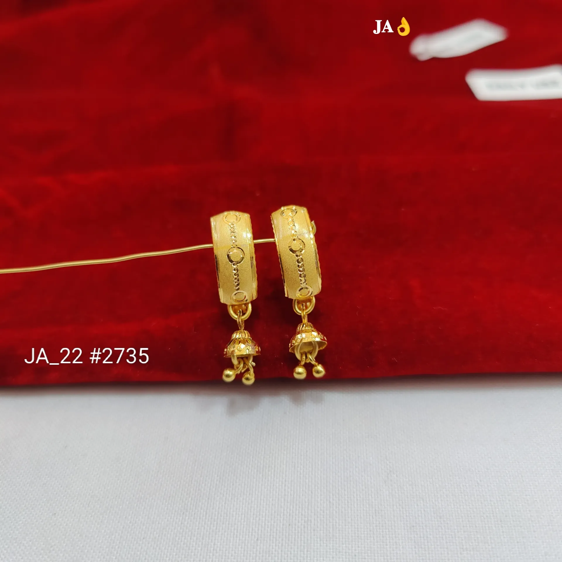 1 Gram Gold Plated Designer Jhumki Drop Hoop Earrings DN-2735