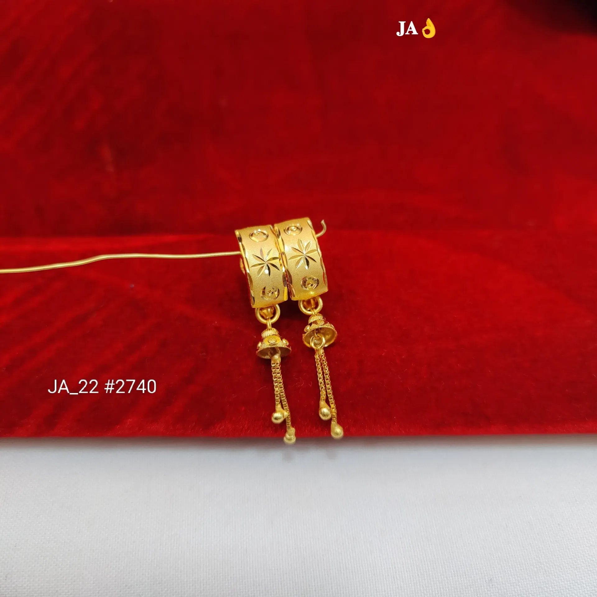 1 Gram Gold Plated Floral Tassel Drop Earrings DN-2740
