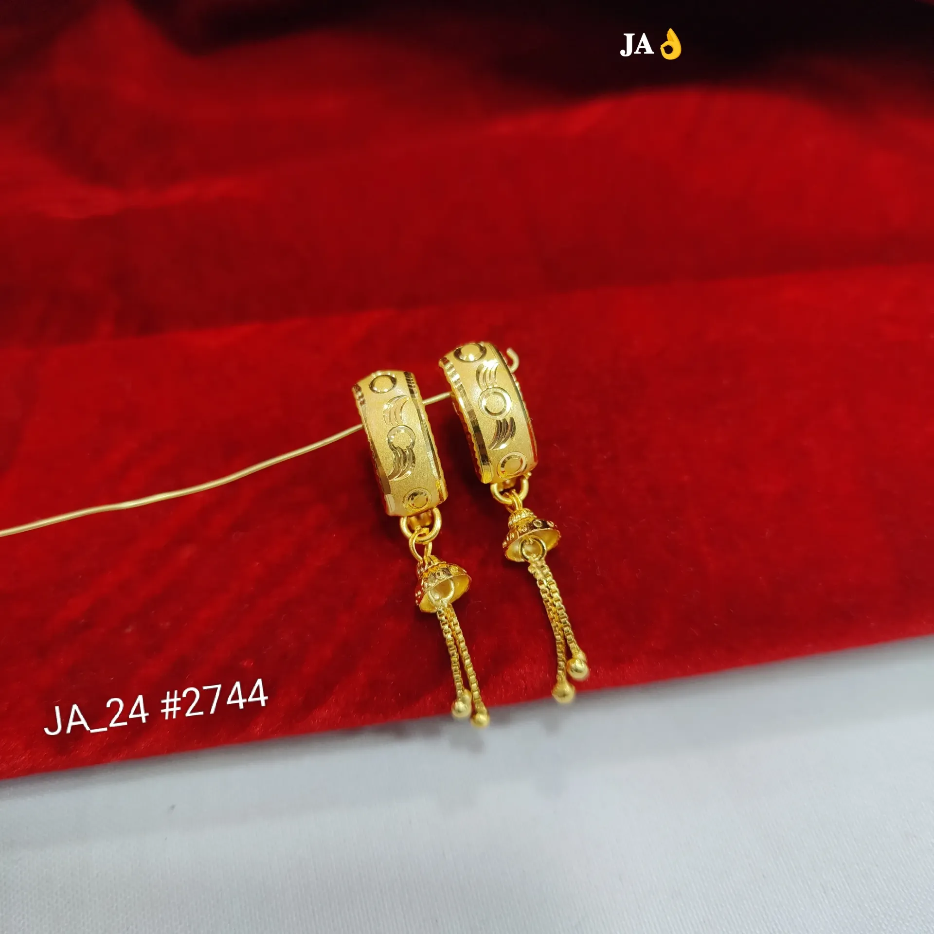 1 Gram Gold Plated Designer Tassel Drop Earrings DN-2744