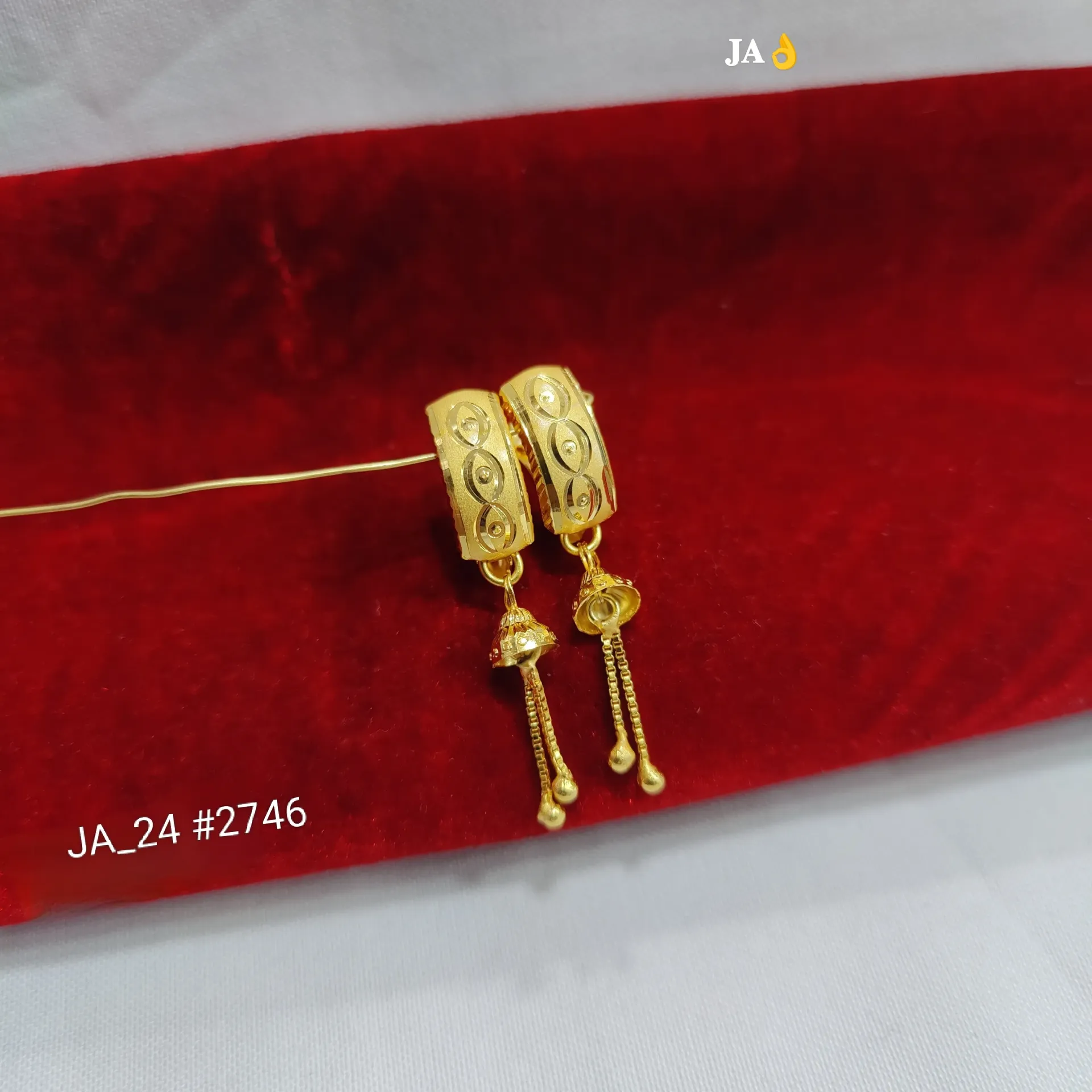 1 Gram Gold Plated Infinity Pattern Tassel Drop Earrings DN-2746