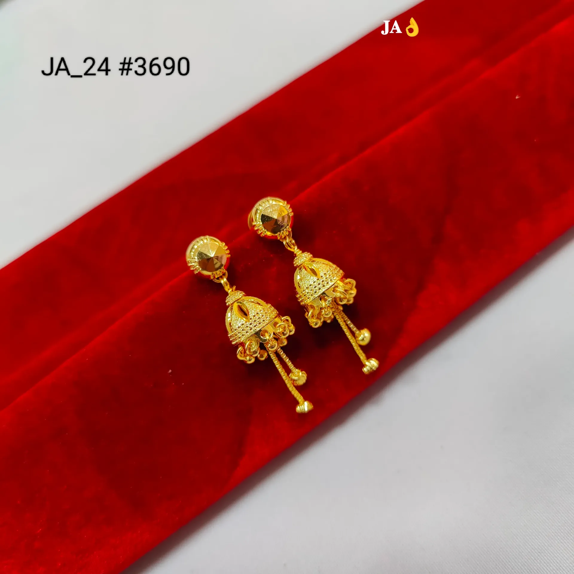 1 Gram Gold Plated Designer Jhumka Earrings DN-3690