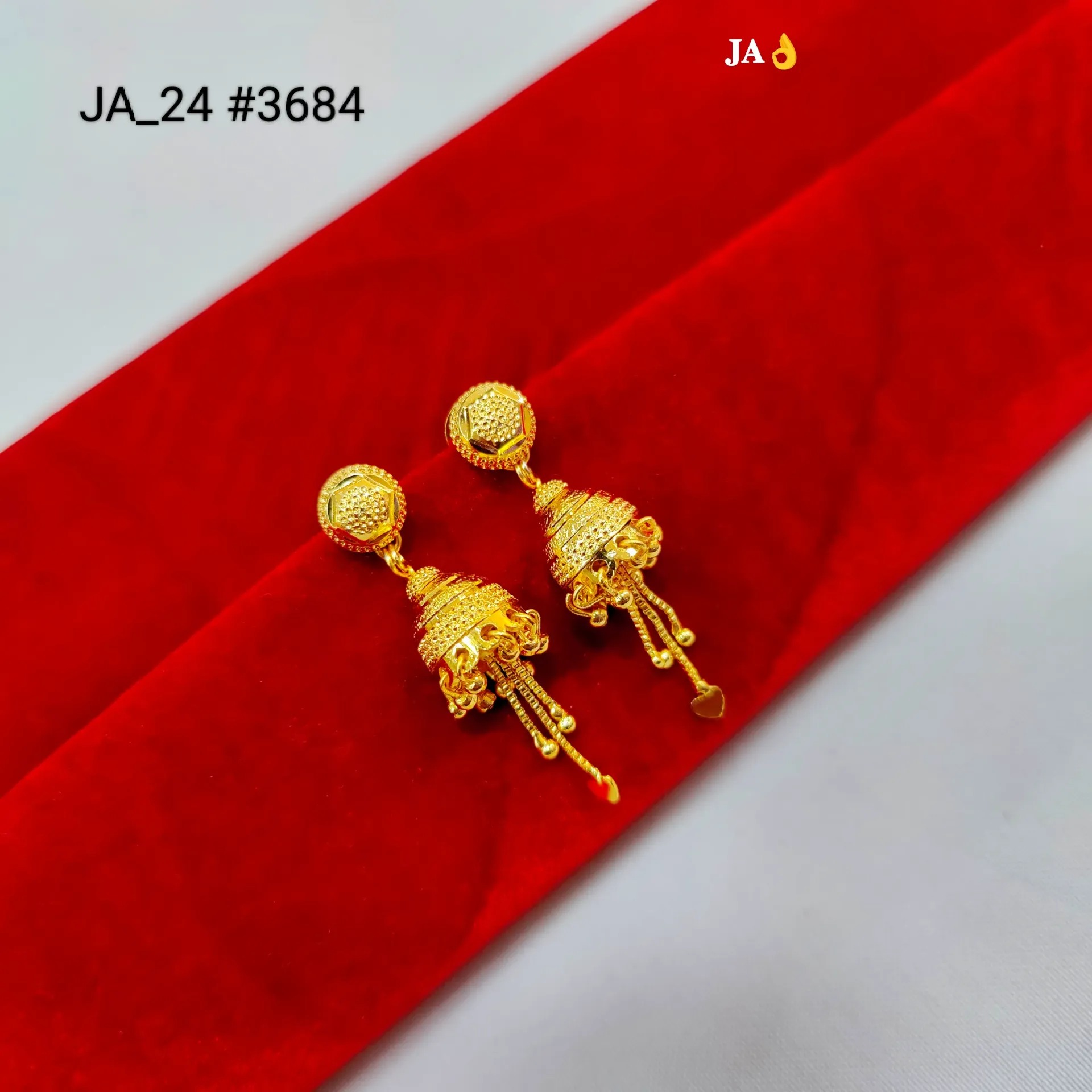 1 Gram Gold Plated Designer Jhumka Earrings DN-3684