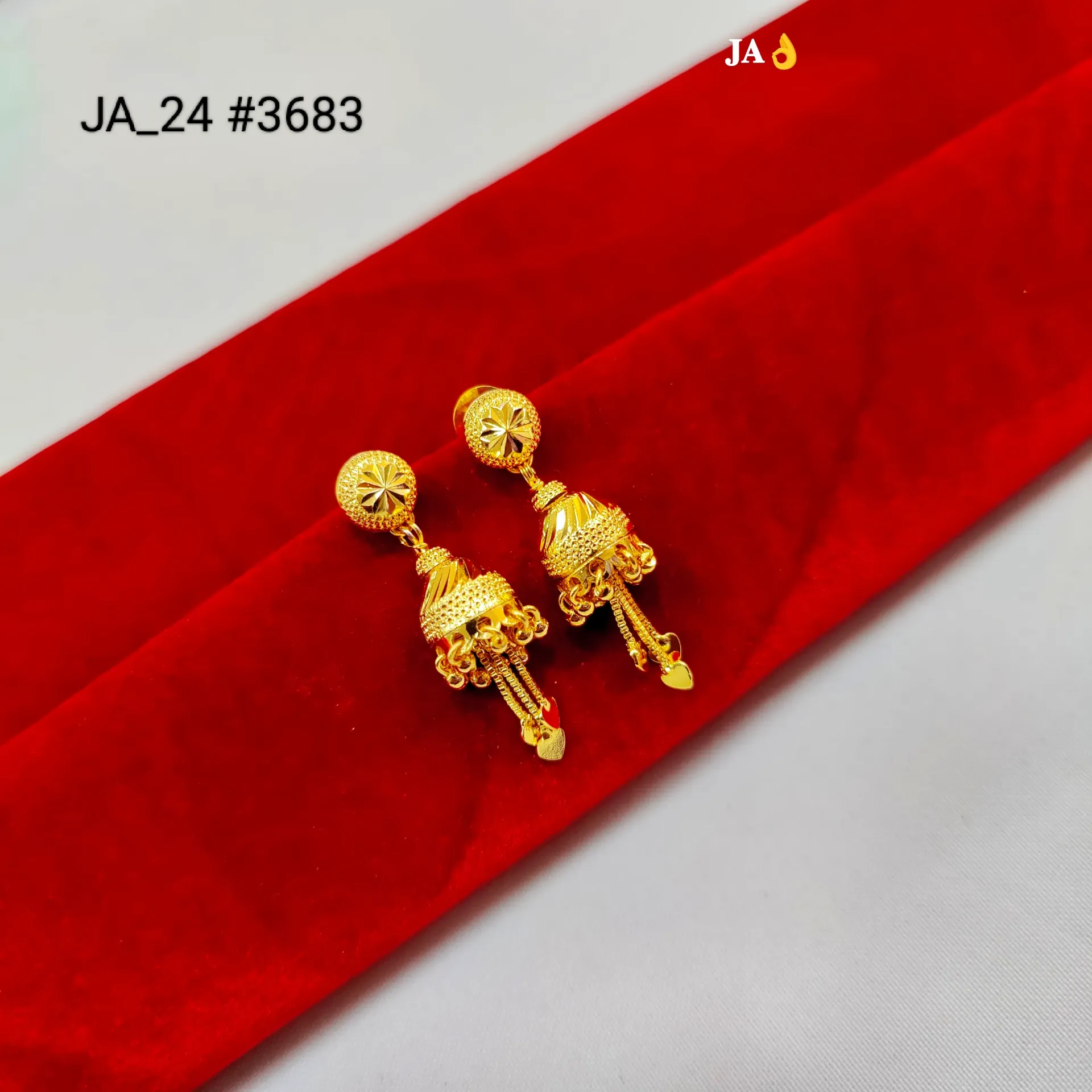 1 Gram Gold Plated Designer Jhumka Earrings DN-3683