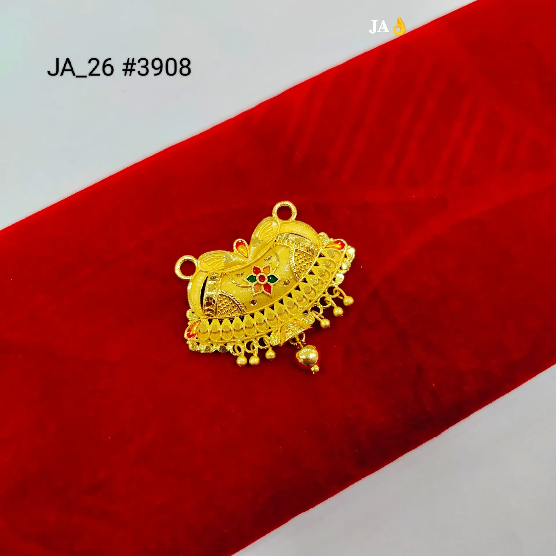 1 Gram Gold Plated Meenakari Floral Designer Pendant DN-3908
