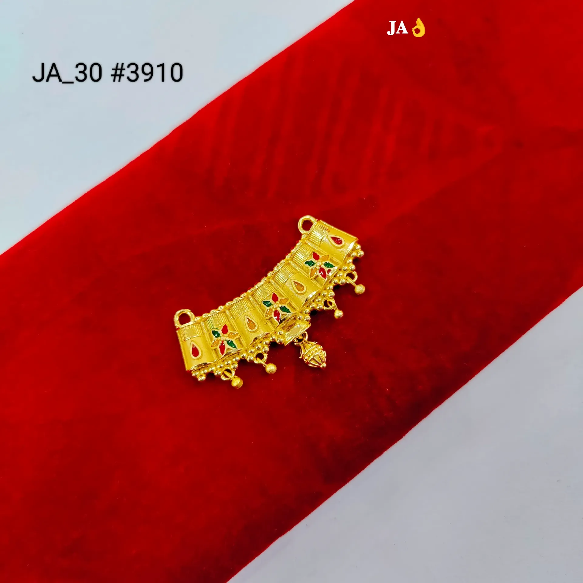 1 Gram Gold Plated Meenakari Arch Designer Pendant DN-3910